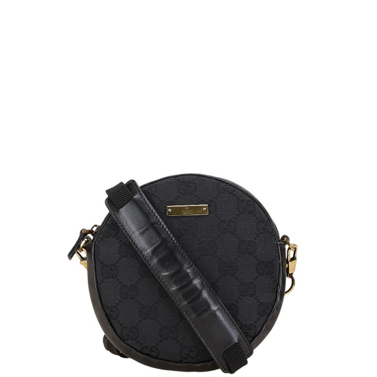 Gucci Black Canvas Leather Shoulder Bag