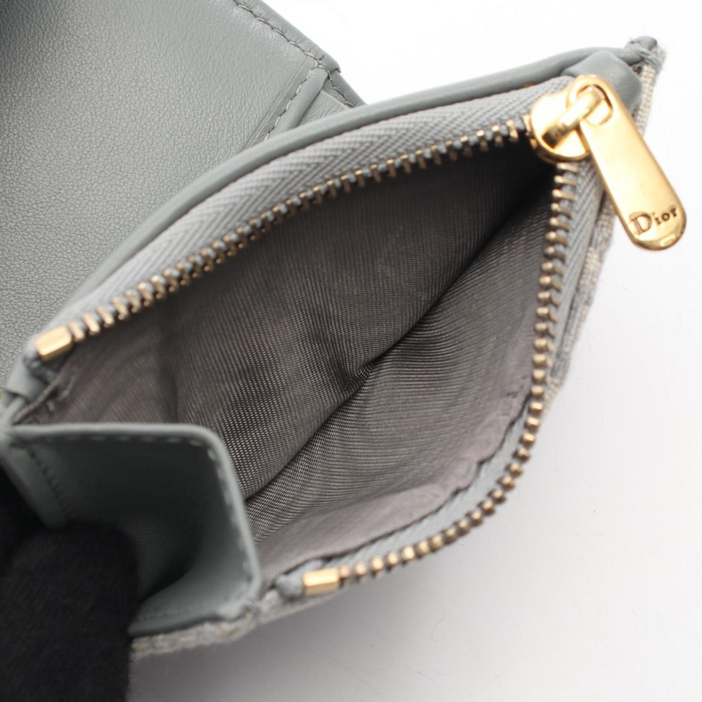 Christian Dior Gray Canvas Leather Wallet (Tri-Fold) ()