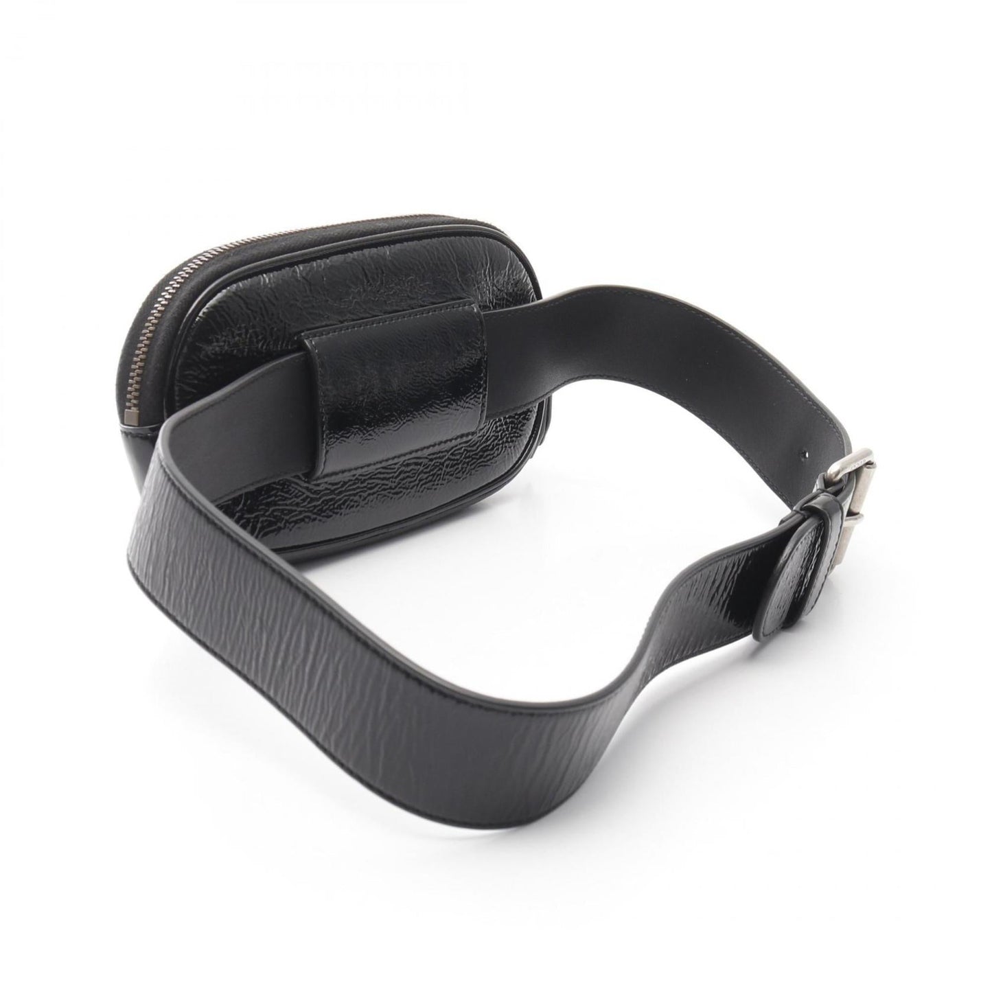 Gucci Black Patent Leather Fanny Pack Sling Bag ( )