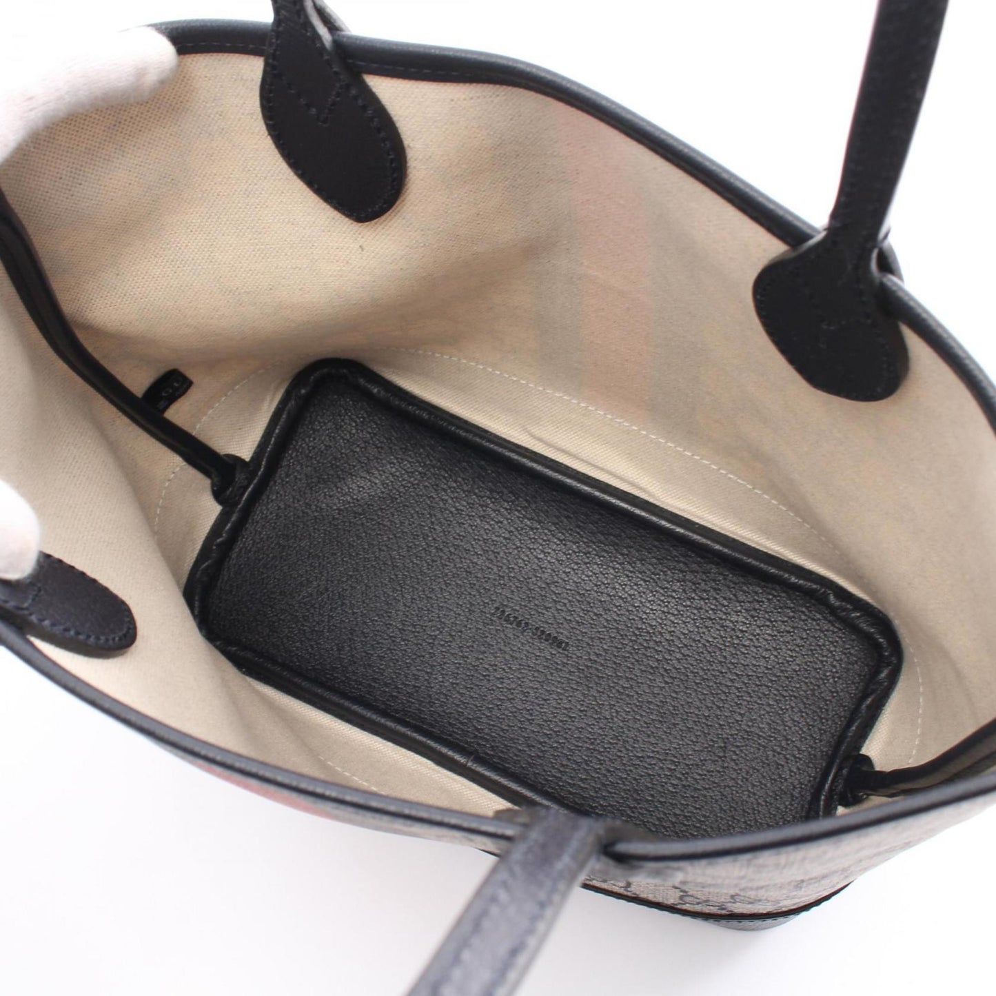 Gucci Black Multi-Color Coated Canvas Leather Tote Bag
