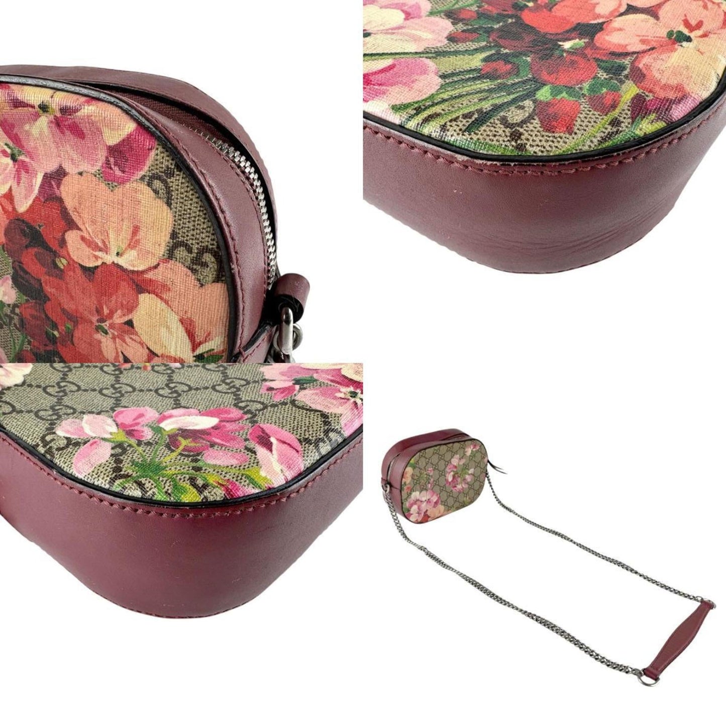 Gucci Brown Pink Gg Supreme Shoulder Bag ( )