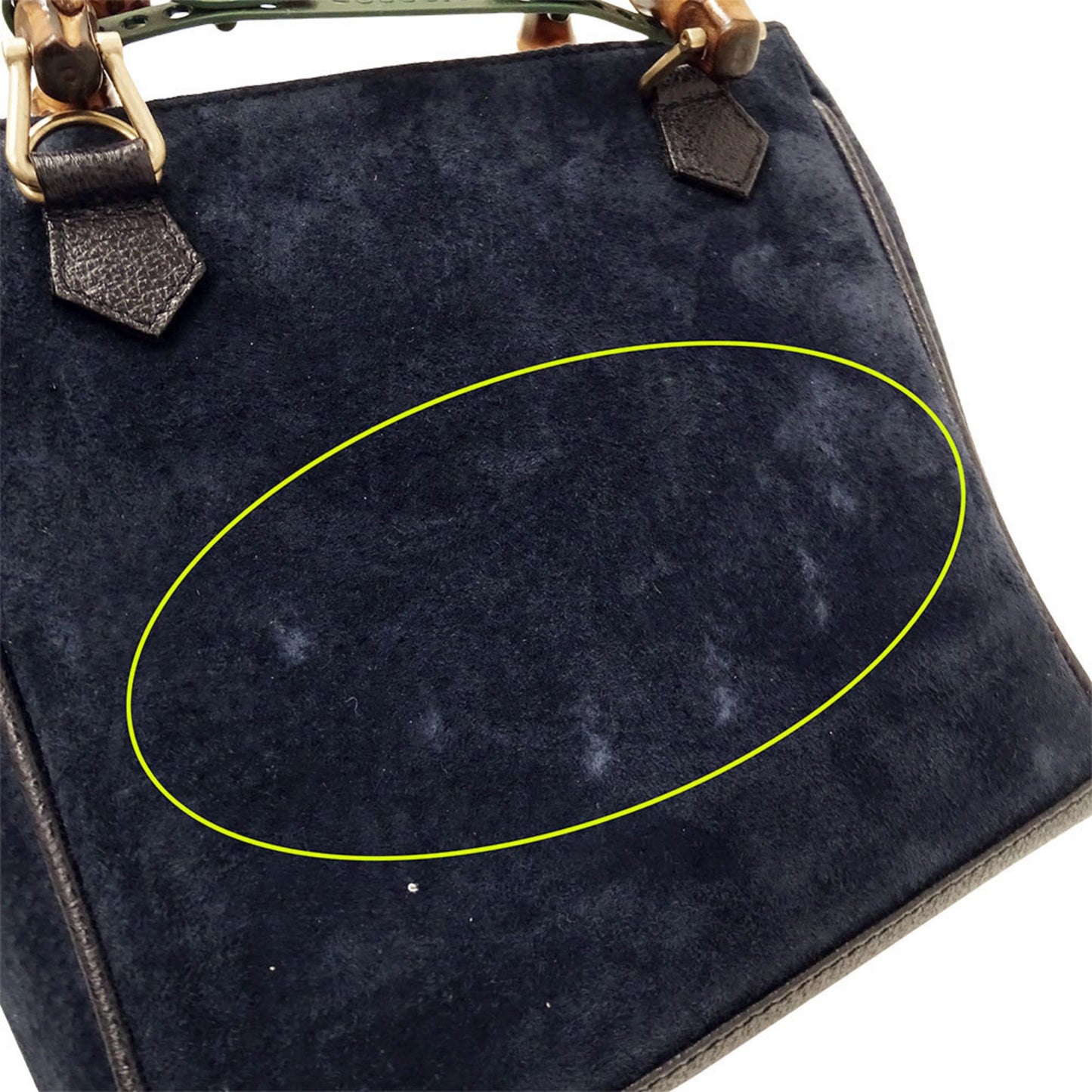 Gucci Navy Suede Handbag Shoulder Bag ( )