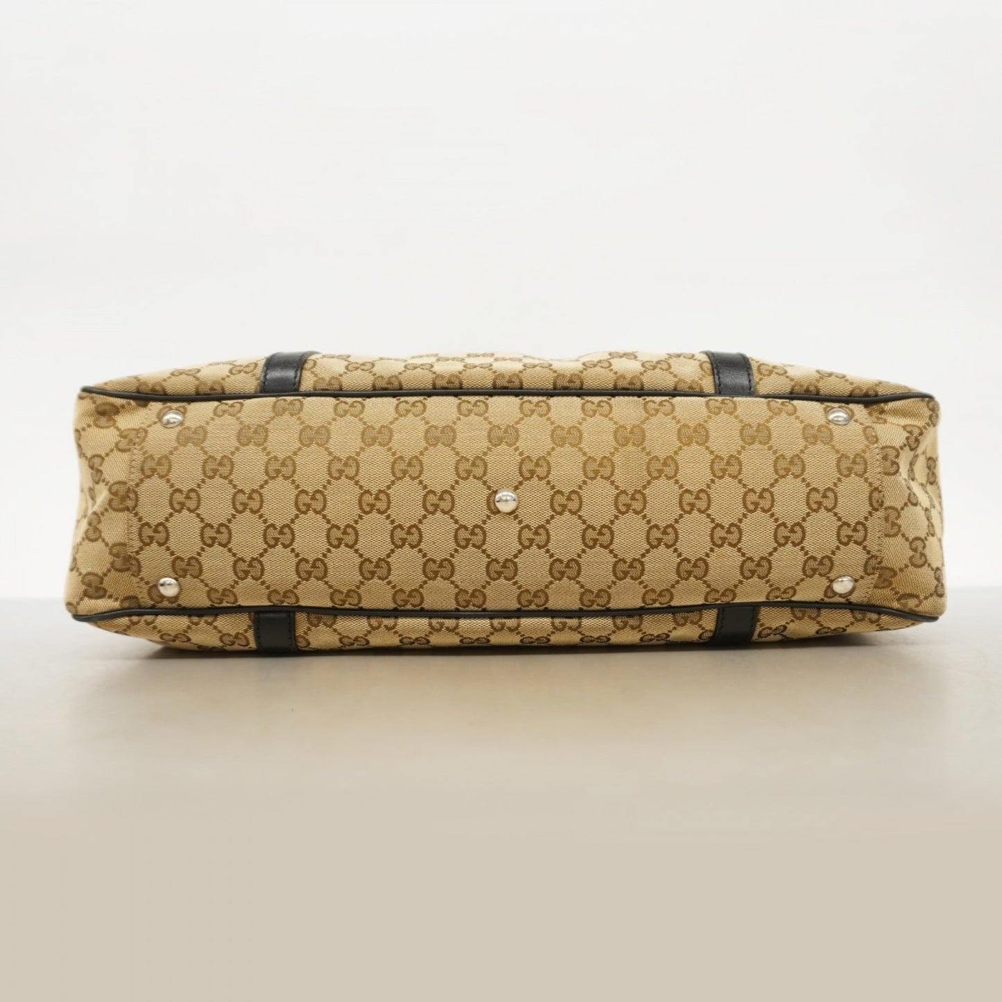 Gucci Black Brown Canvas Tote Bag ( )