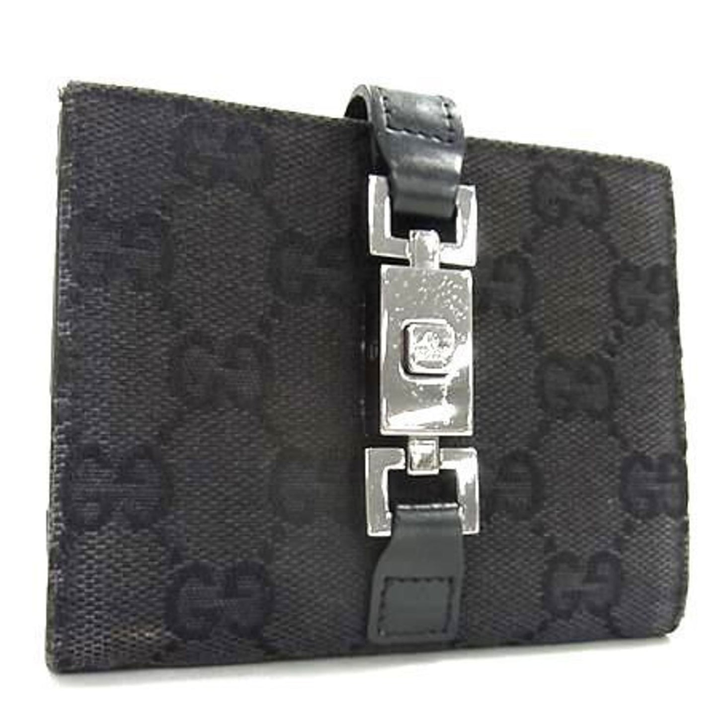 Gucci Black Gg Canvas Leather Wallet (Bi-Fold) ( )