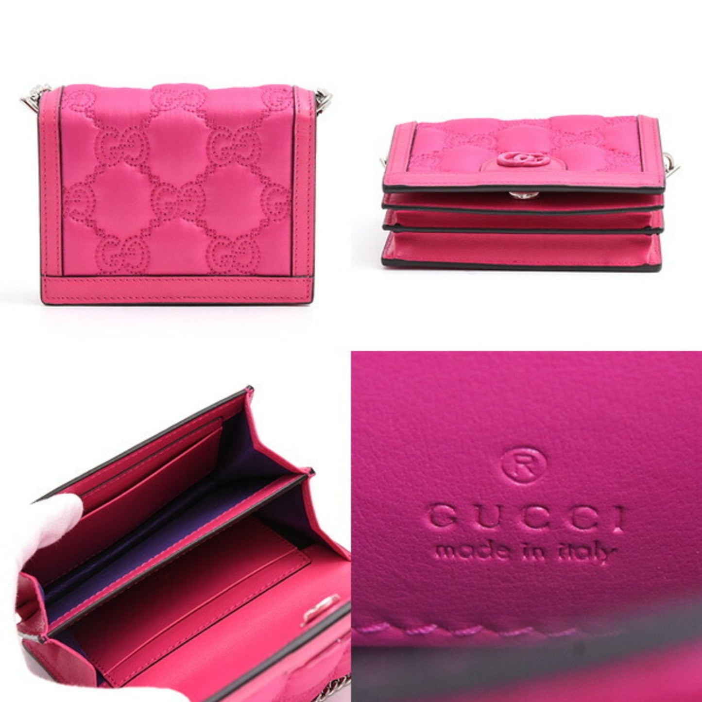 Gucci Pink Nylon Leather Shoulder Bag ( )