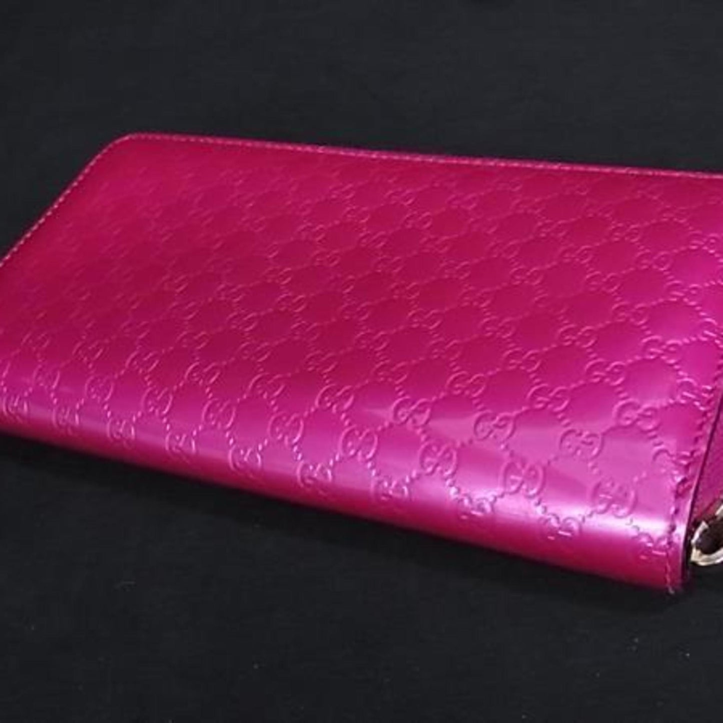 Gucci Pink Purple Patent Leather Long Wallet (Bi-Fold) ( )
