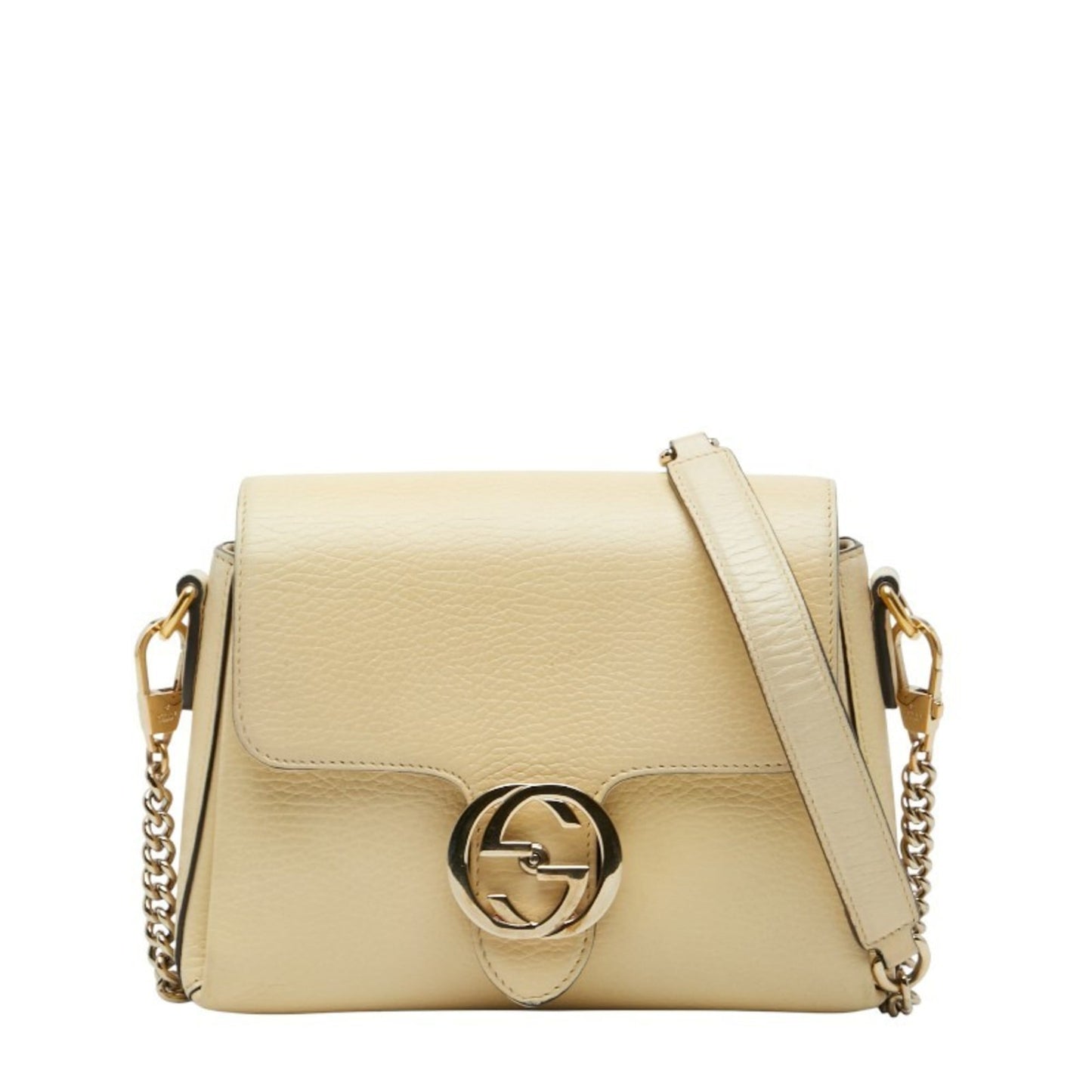 Gucci Beige Ivory Leather Shoulder Bag ( )