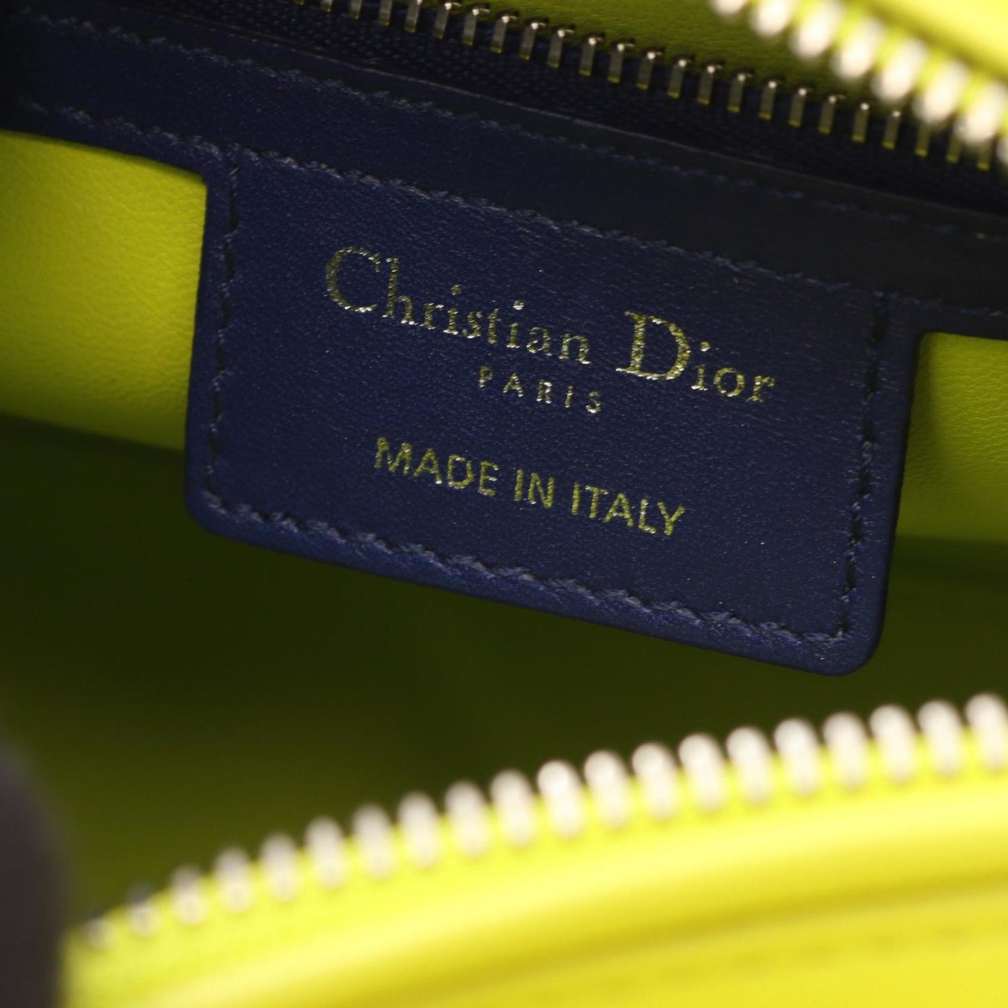 Christian Dior Blue Pink Yellow Leather Handbag ()