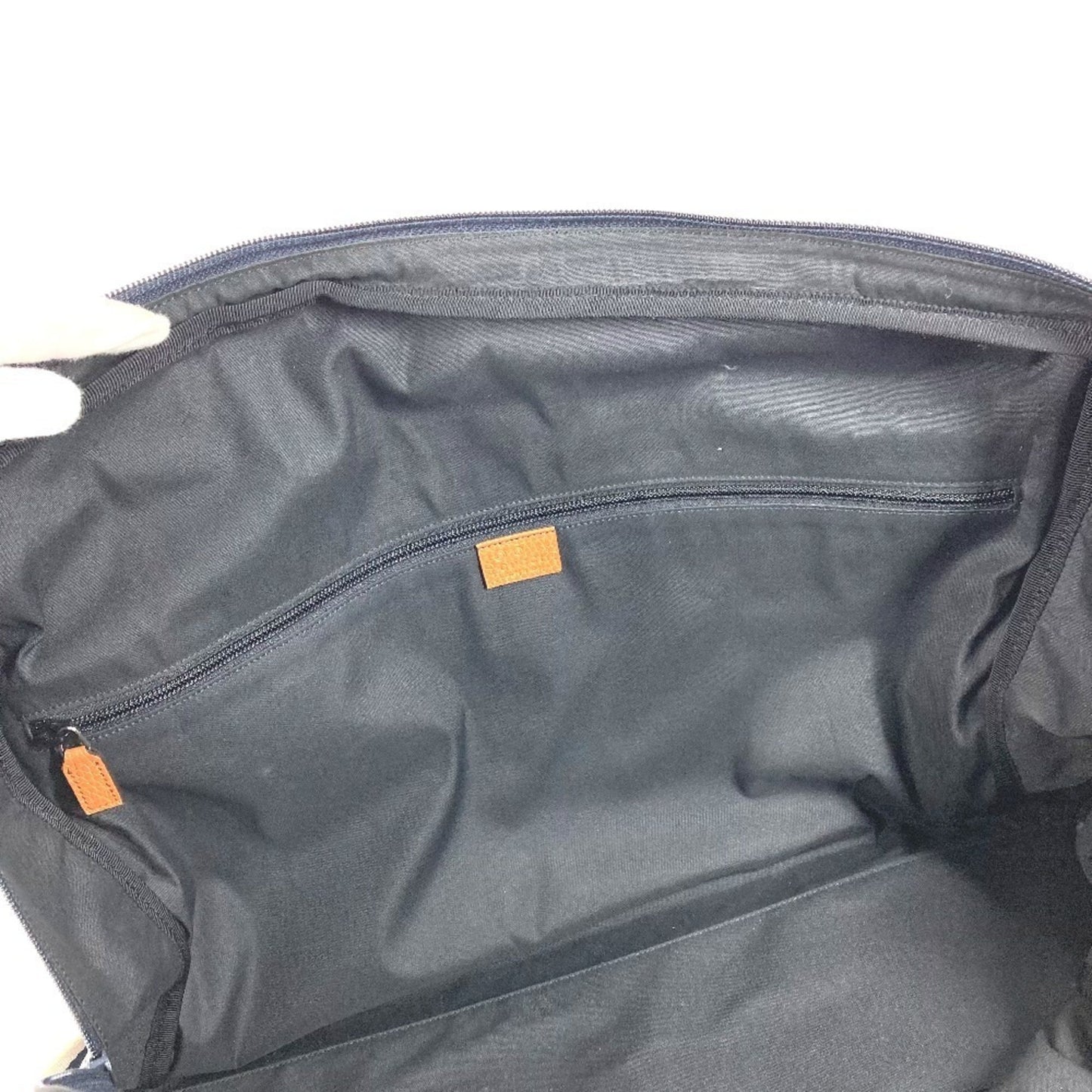 Gucci Brown Navy Nylon Leather Boston Bag ( )