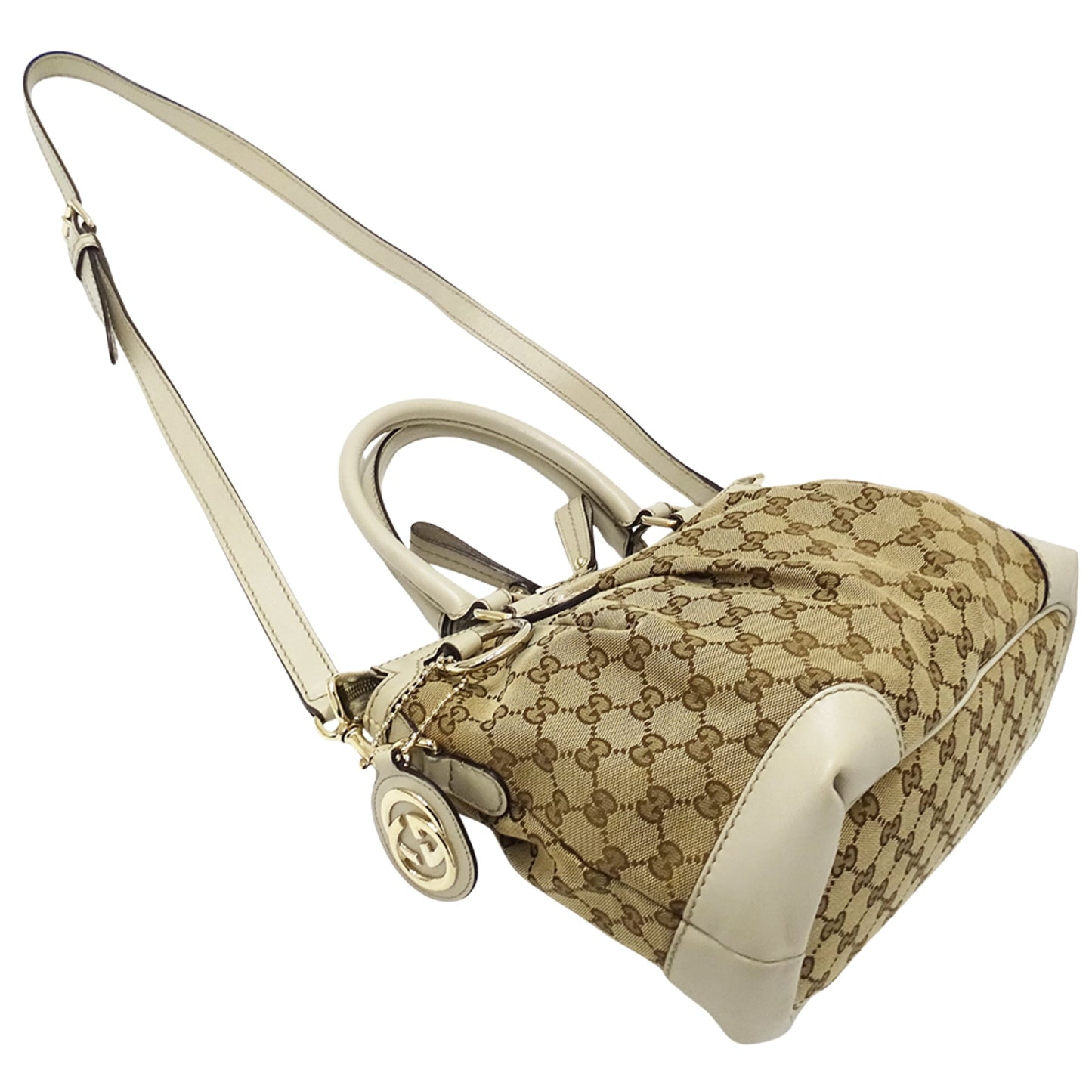 Gucci Gg Canvas Beige Brown Gg Canvas Handbag Shoulder Bag ( )