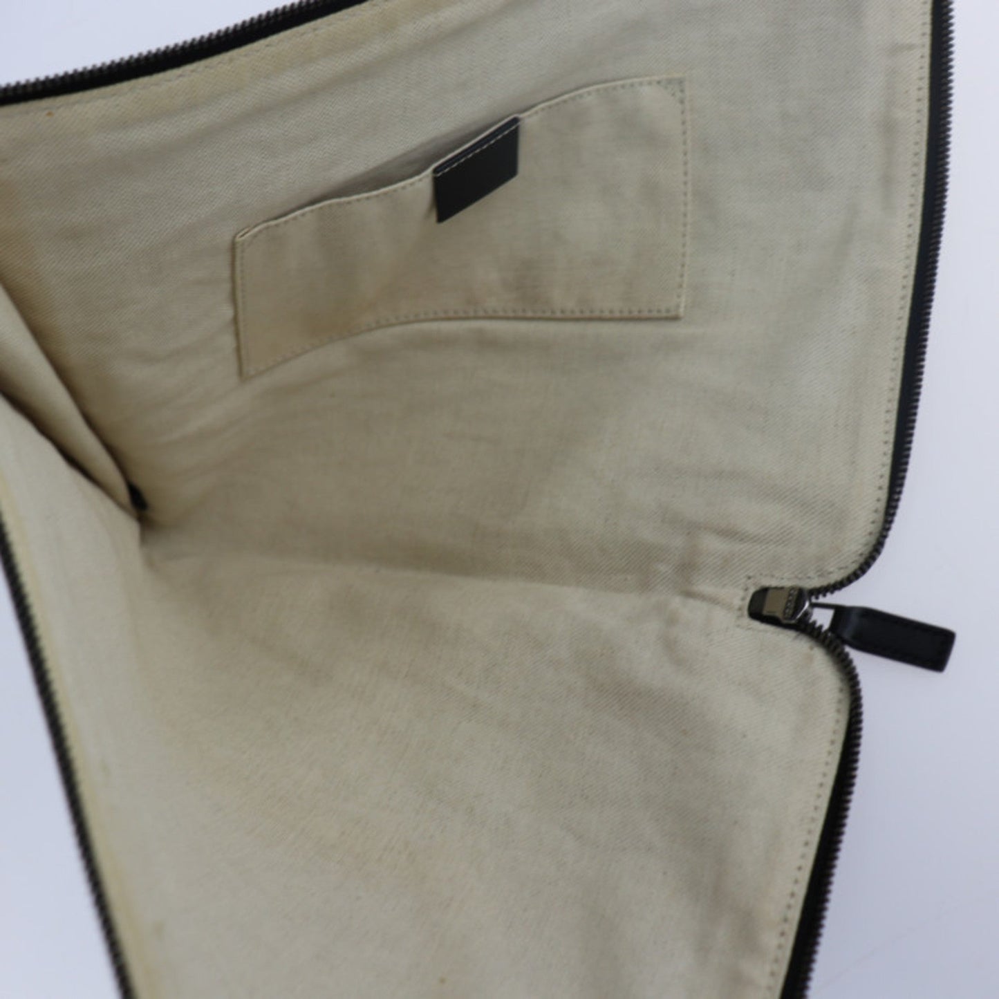 Gucci Gray Canvas Clutch Bag Handbag Pouch ( )