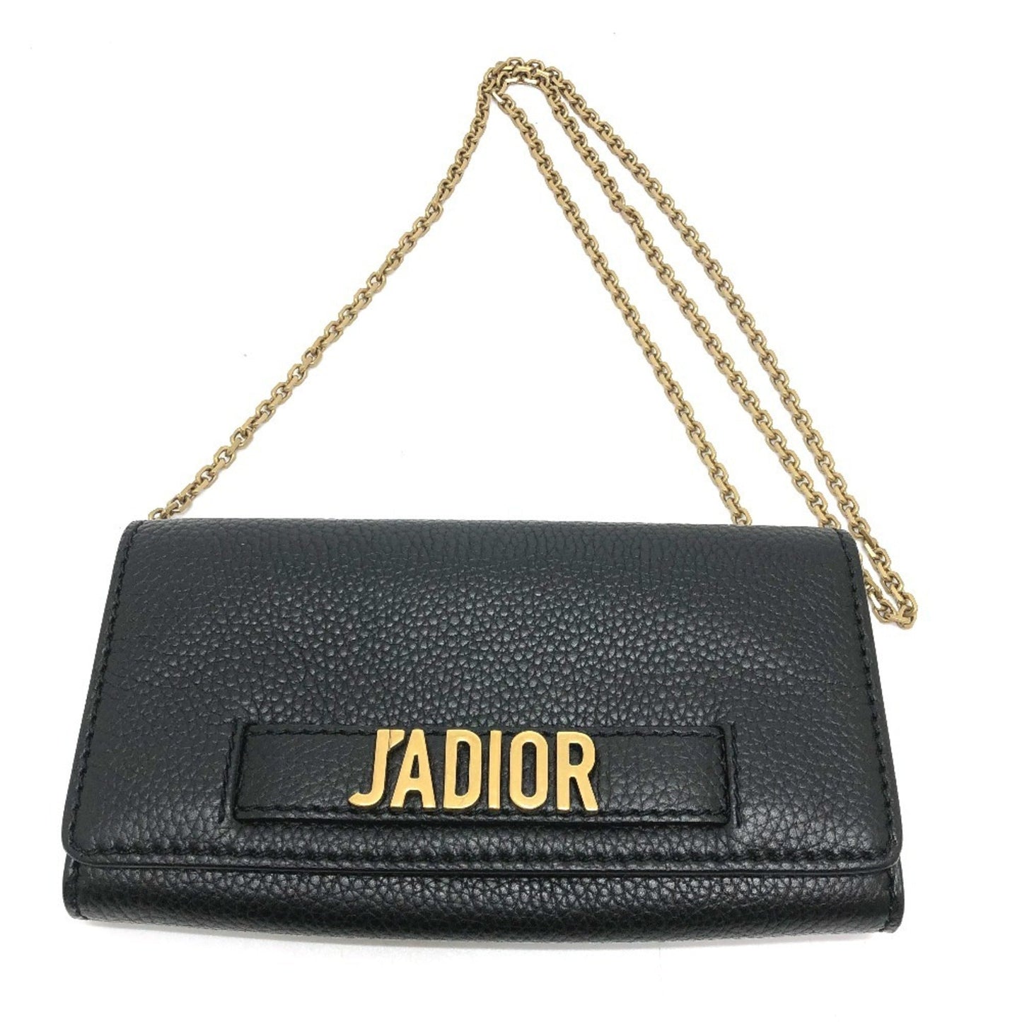 Christian Dior Black Leather Chain/Shoulder Wallet ()