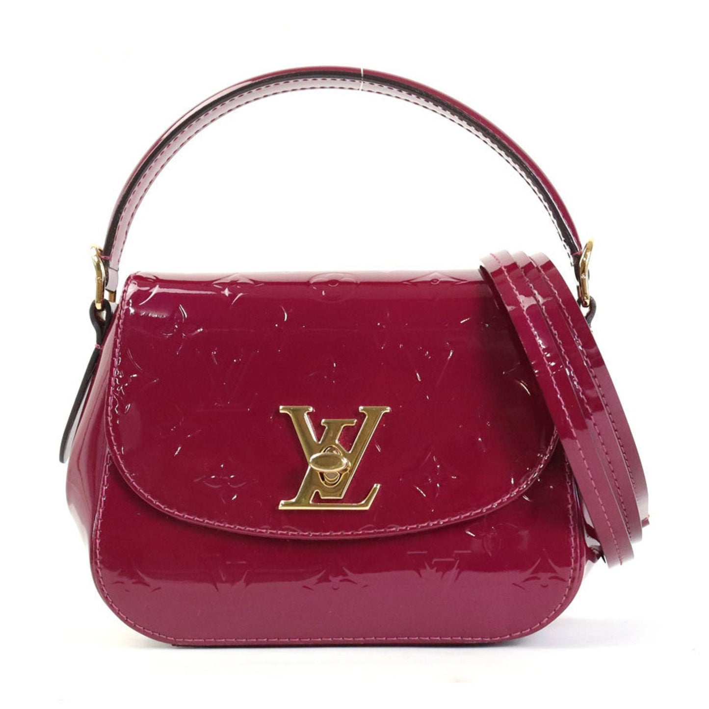 LOUIS VUITTON Handbag Crossbody Shoulder Bag Monogram Vernis Pasadena Patent Leather Purple Gold Women's