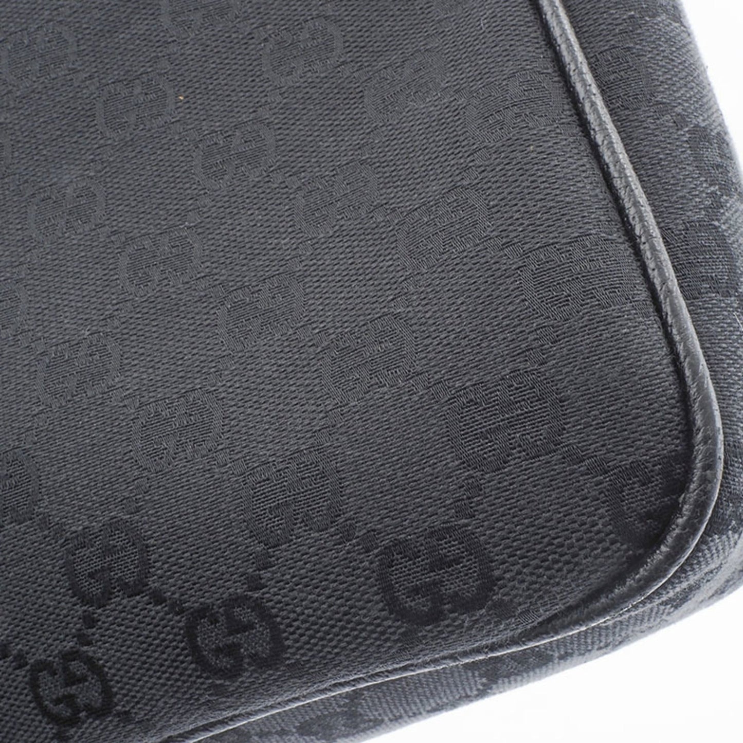 Gucci Gg Canvas Black Canvas Leather Shoulder Bag ( )