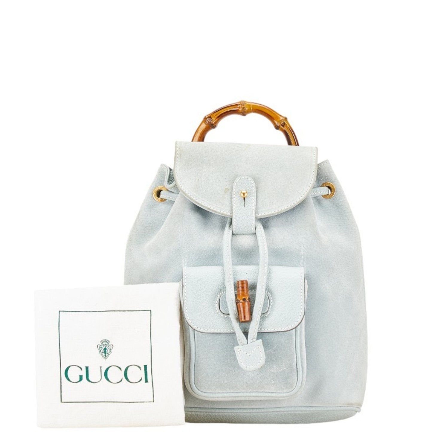 Gucci Light Blue Leather Suede Backpack ( )