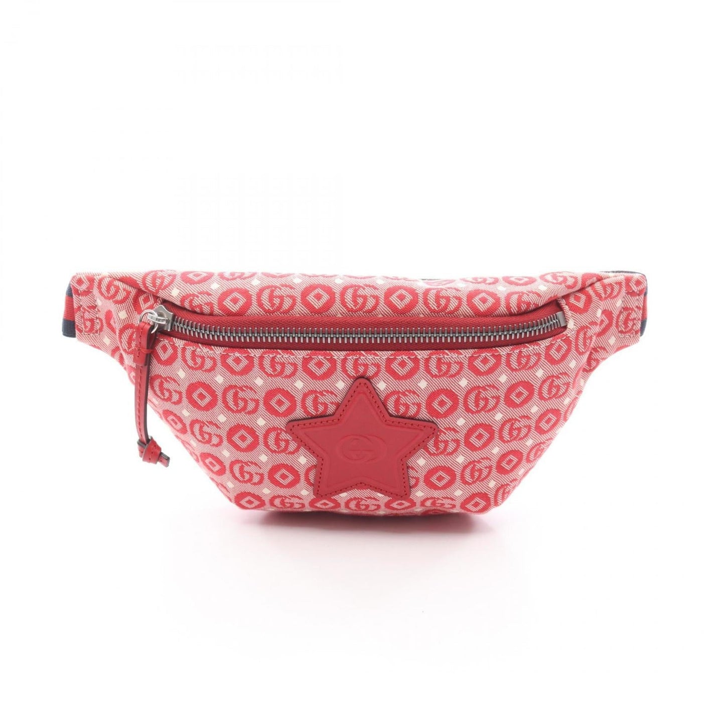 Gucci Red Color White Canvas Leather Fanny Pack ( )