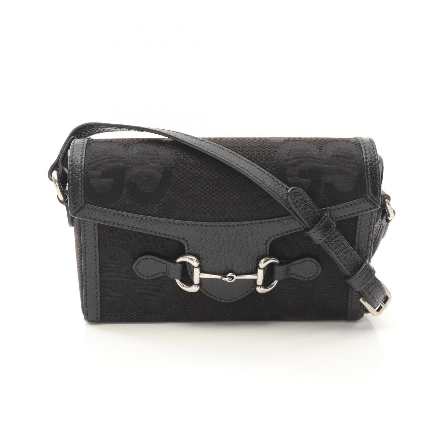 Gucci Black Canvas Leather Shoulder Bag ( )