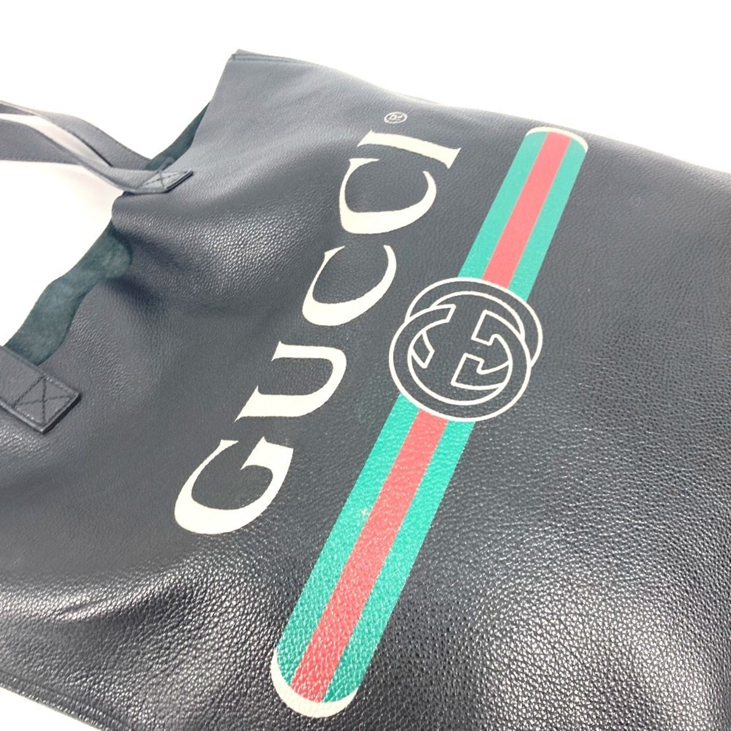 Gucci Sherry Line Black Leather Shoulder Bag Tote Bag ( )