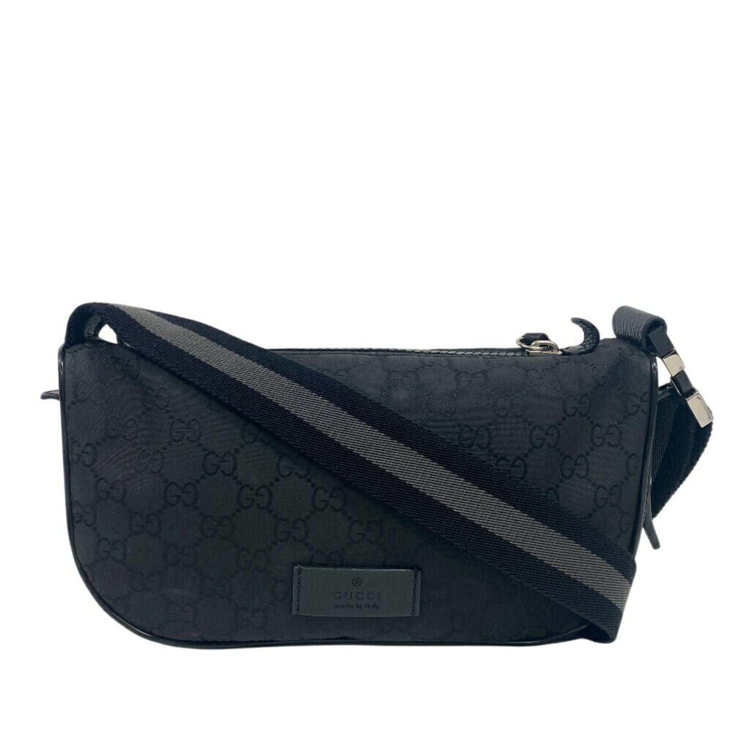 Gucci Black Nylon Leather Sling Bag ( )