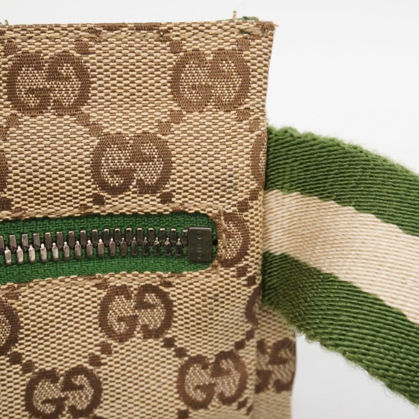Gucci Brown Green Canvas Fanny Pack ( )