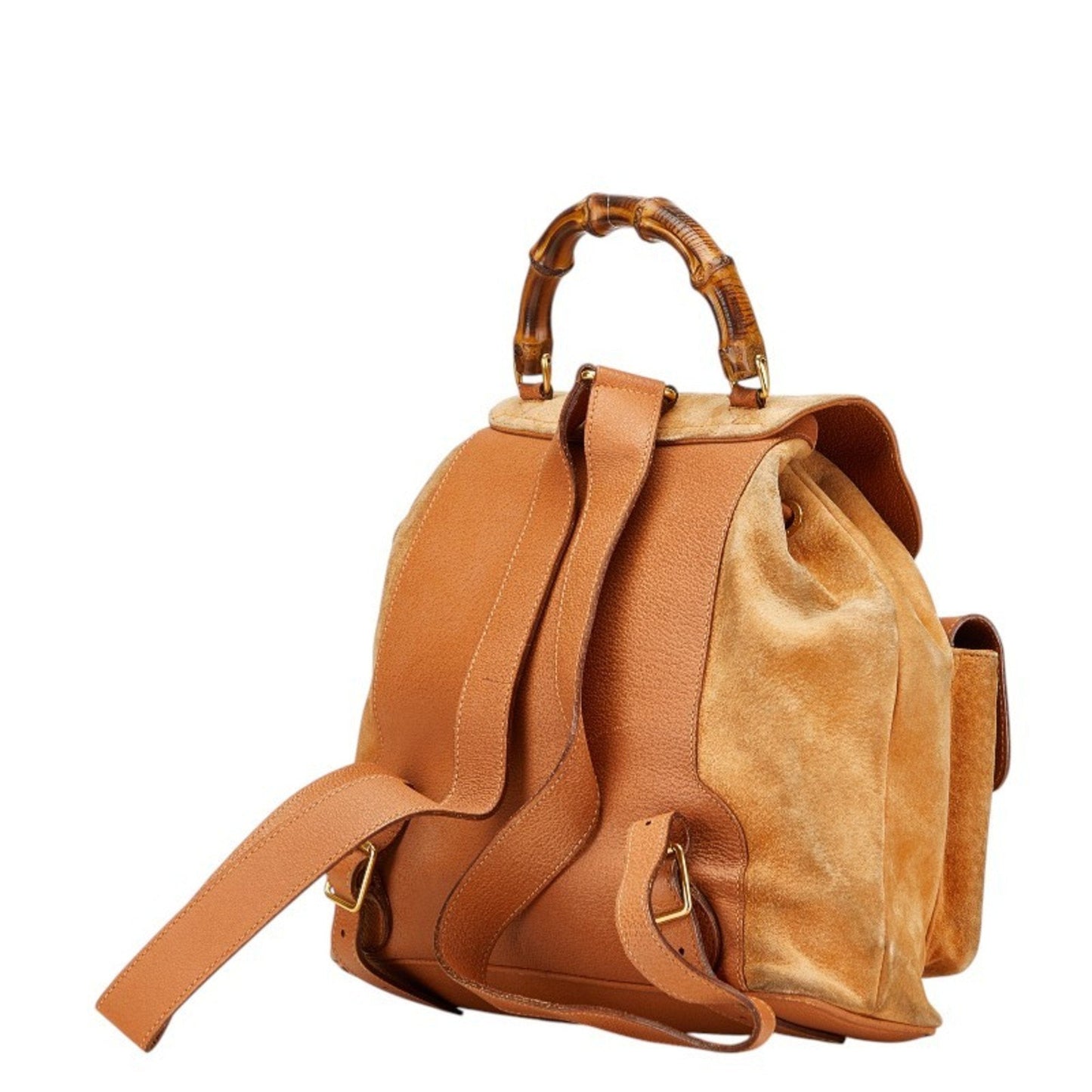 Gucci Brown Leather Suede Backpack ( )