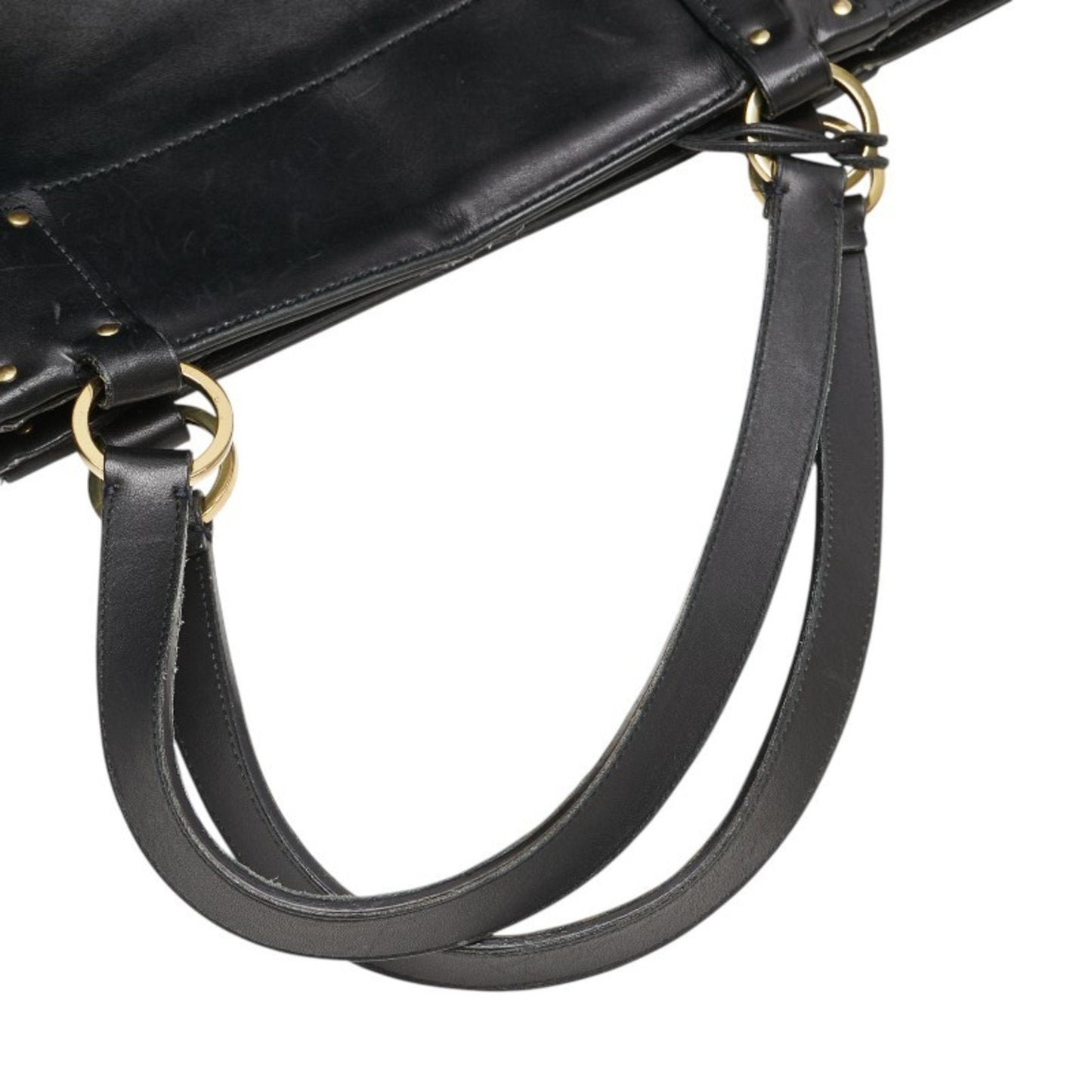 Gucci Black Leather Handbag Tote Bag ( )