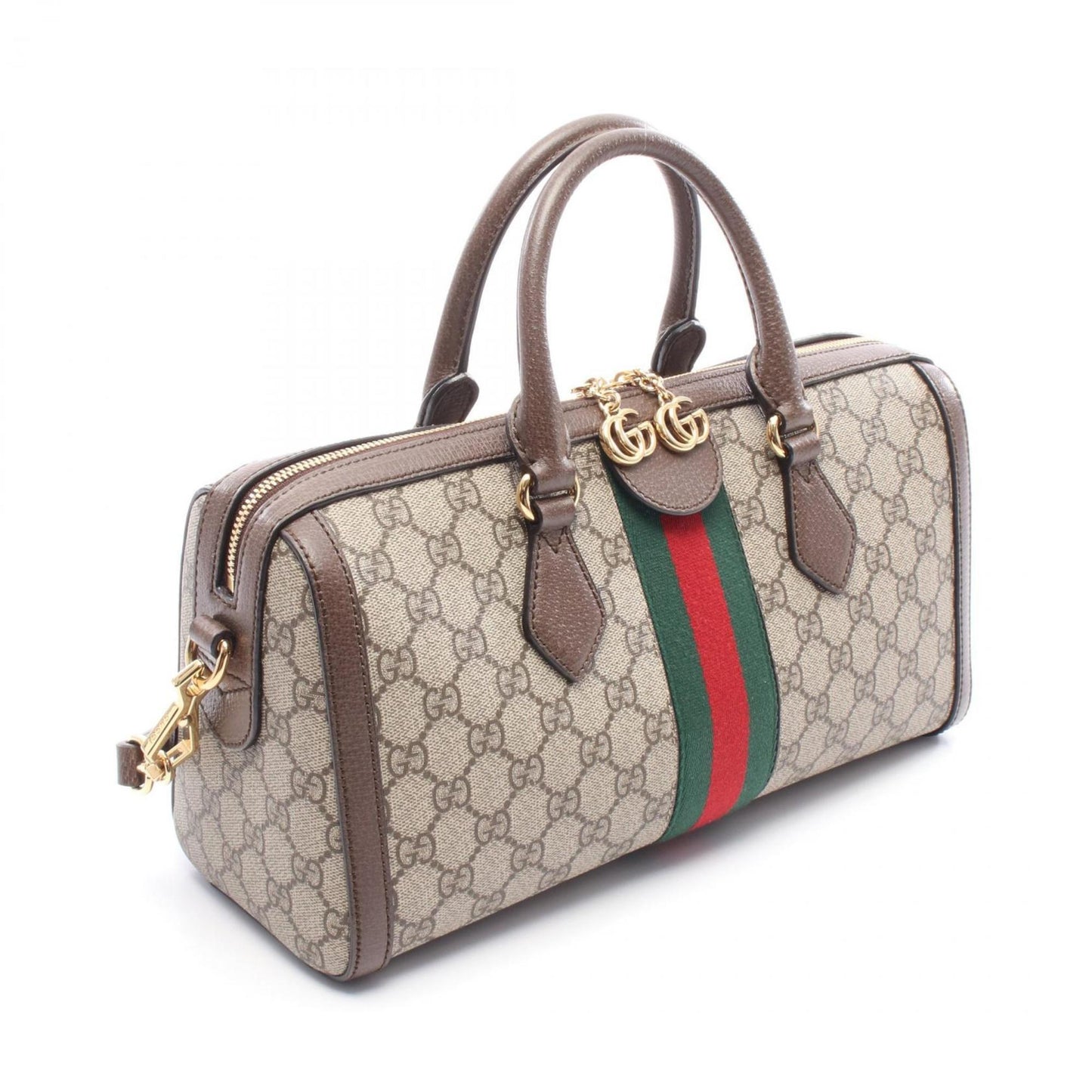 Gucci Beige Brown Multi-Color Coated Canvas Pvc Leather/Webbing Handbag ( )