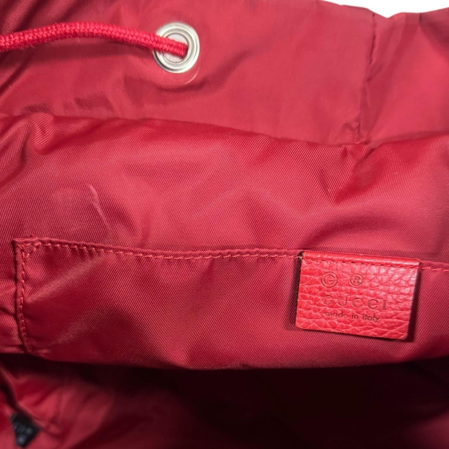Gucci Red Color Nylon Backpack ( )