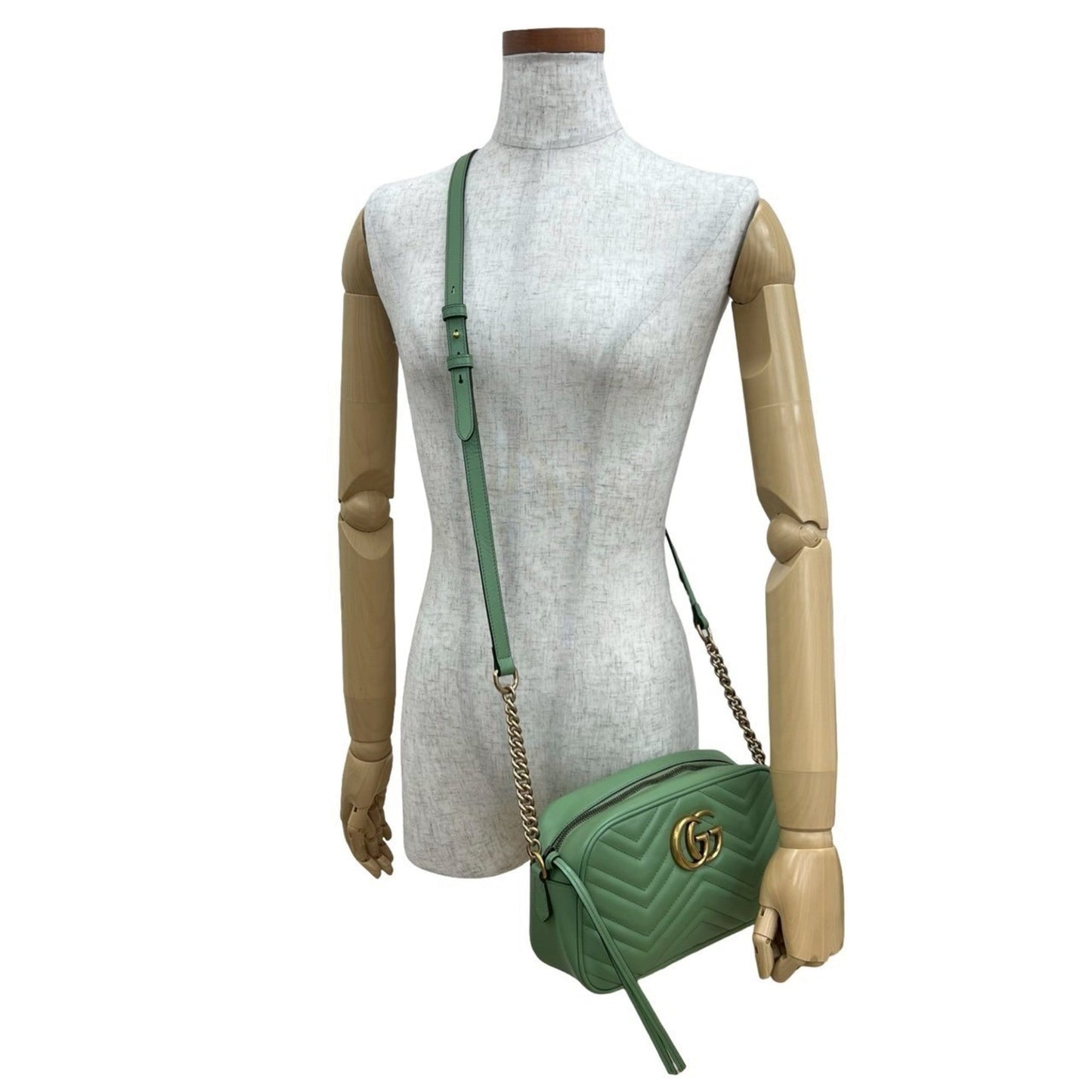 Gucci Green Leather Pochette Shoulder Bag ( )