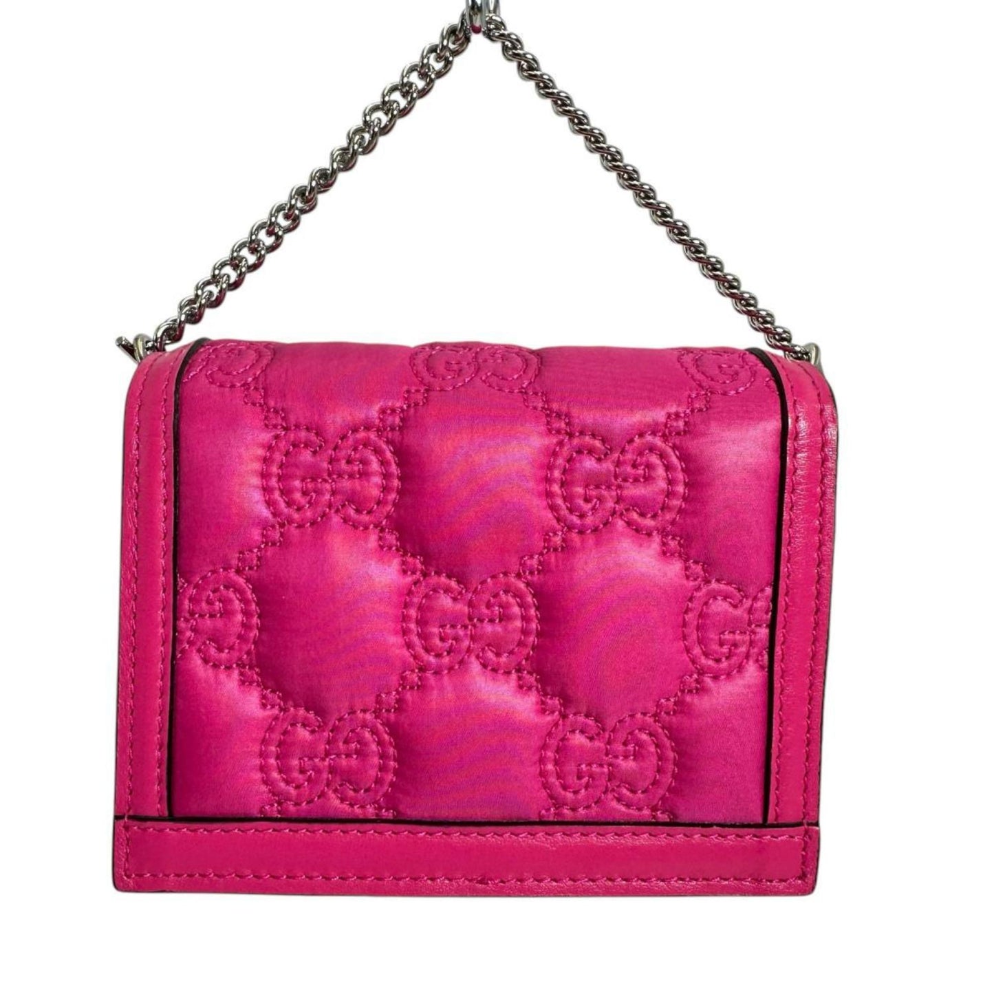 Gucci Pink Nylon Leather Handbag ( )