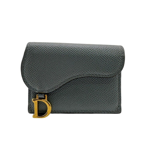 Christian Dior Blue Leather Wallet (Tri-Fold) ()