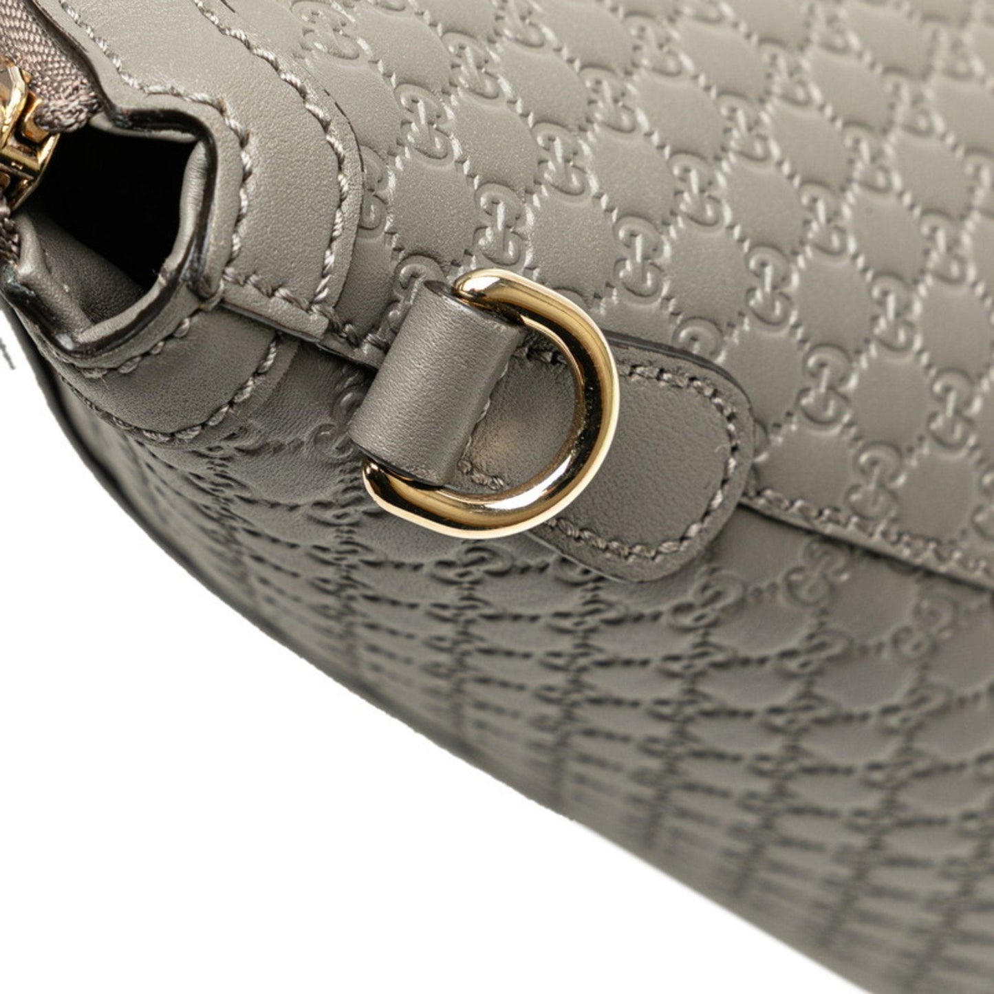 Gucci Gray Leather Shoulder Bag Tote Bag ( )