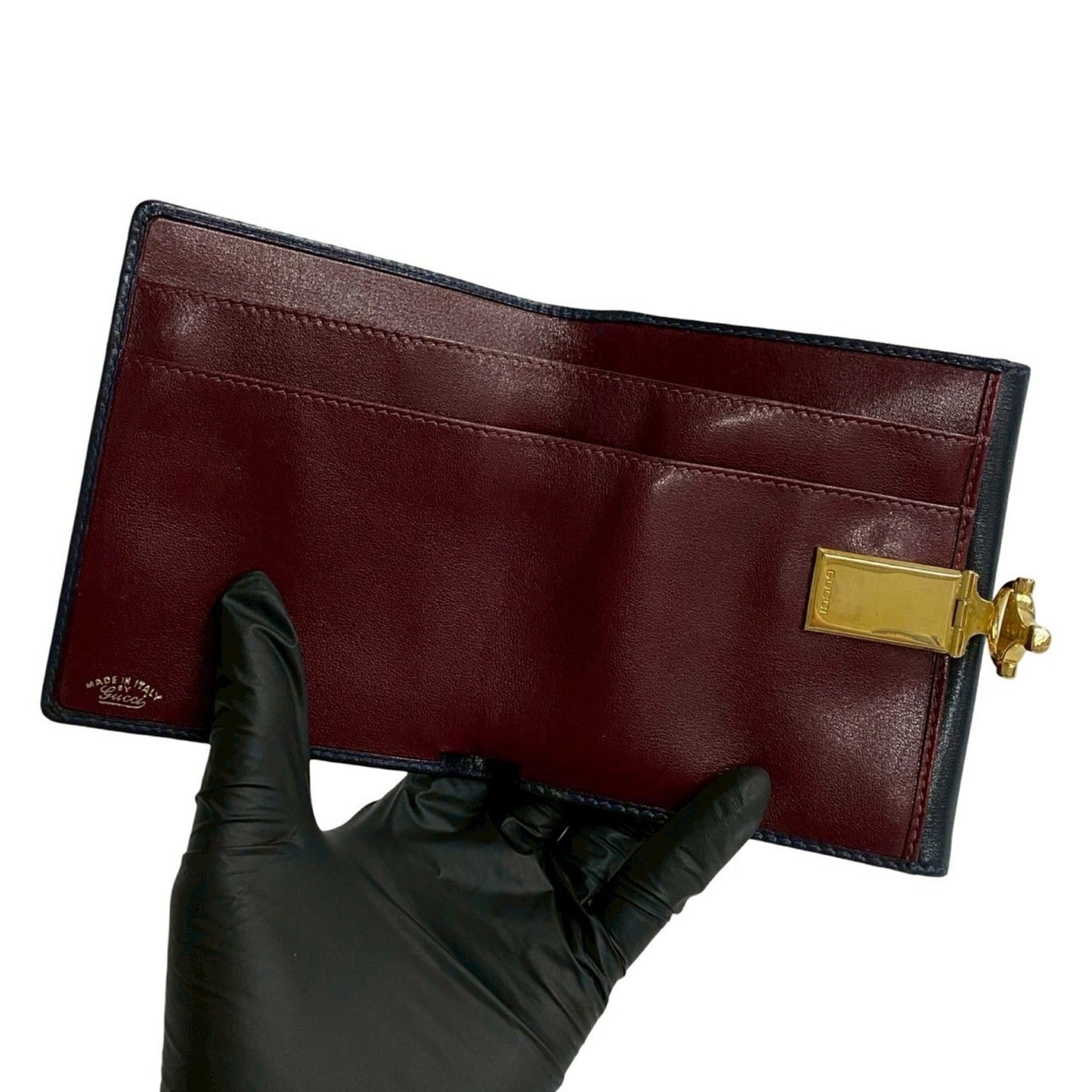 Gucci Navy Wine Leather Wallet (Bi-Fold) ( )