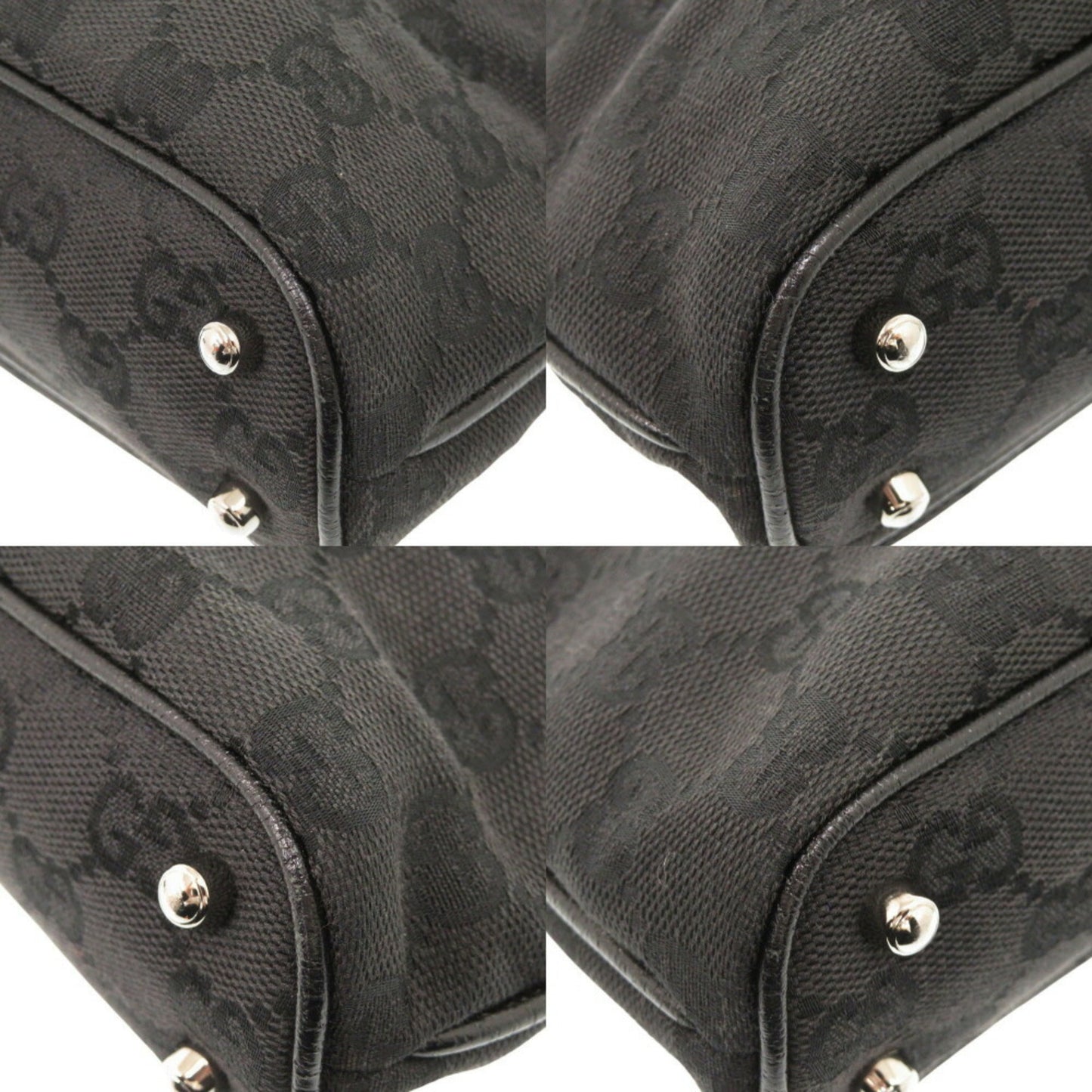 Gucci Black Gg Canvas Handbag Tote Bag ( )