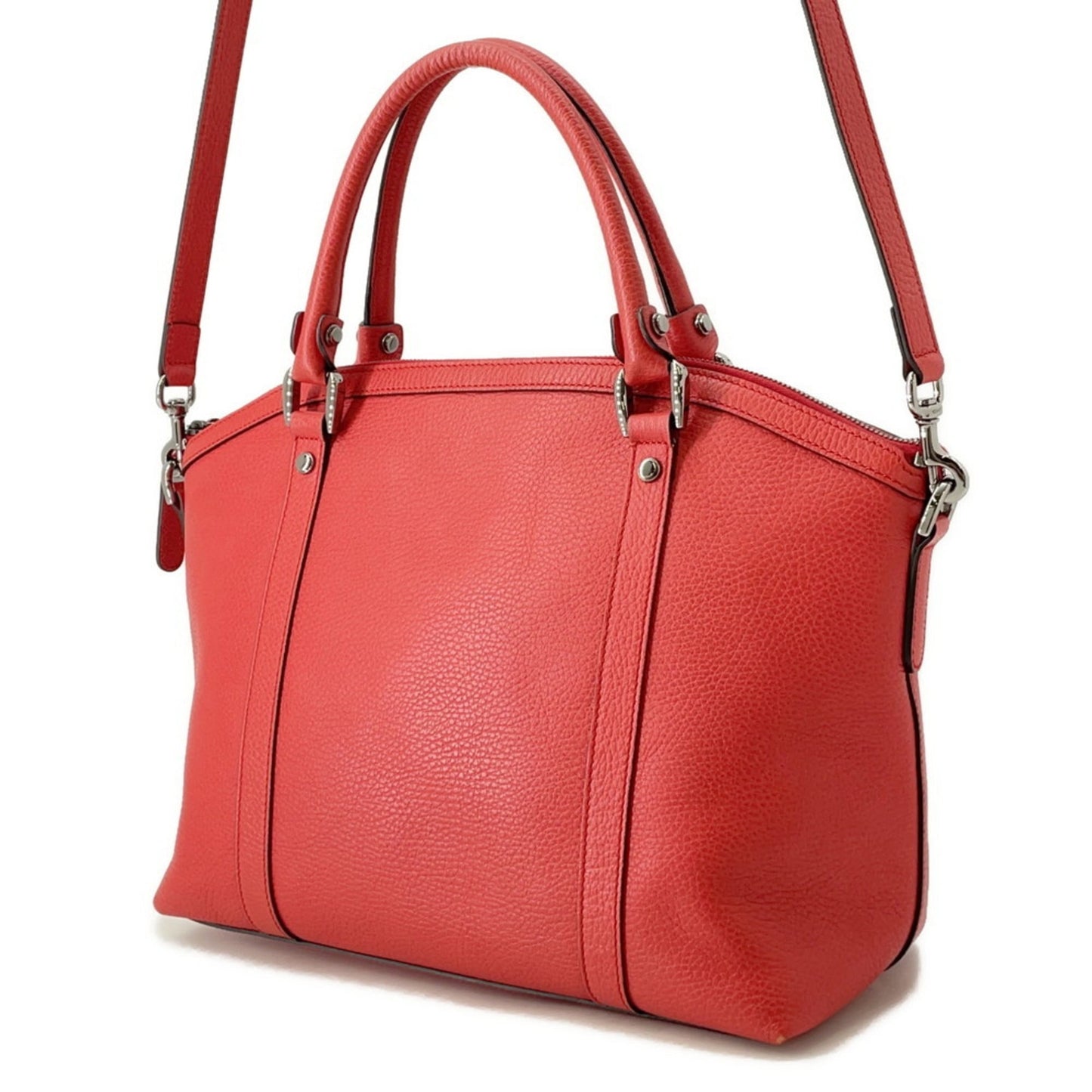 Gucci Red Brown Leather Shoulder Bag Tote Bag ( )