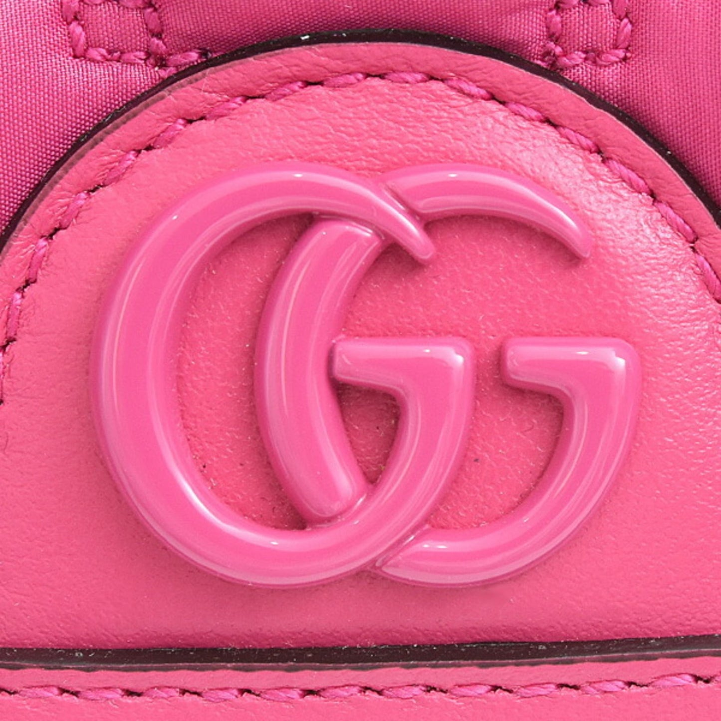 Gucci Pink Nylon Leather Shoulder Bag ( )