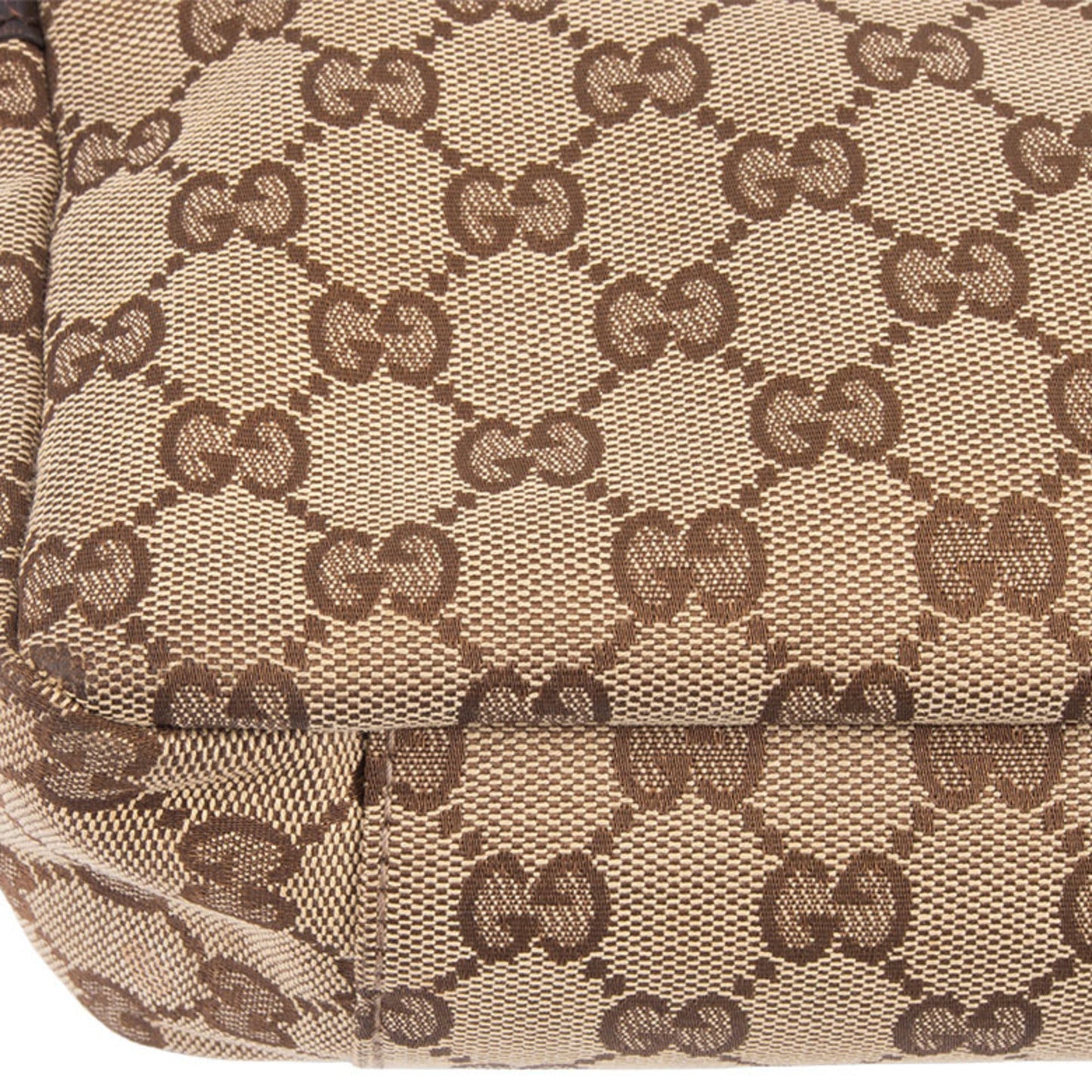Gucci Beige Brown Gg Canvas Leather Shoulder Bag ( )