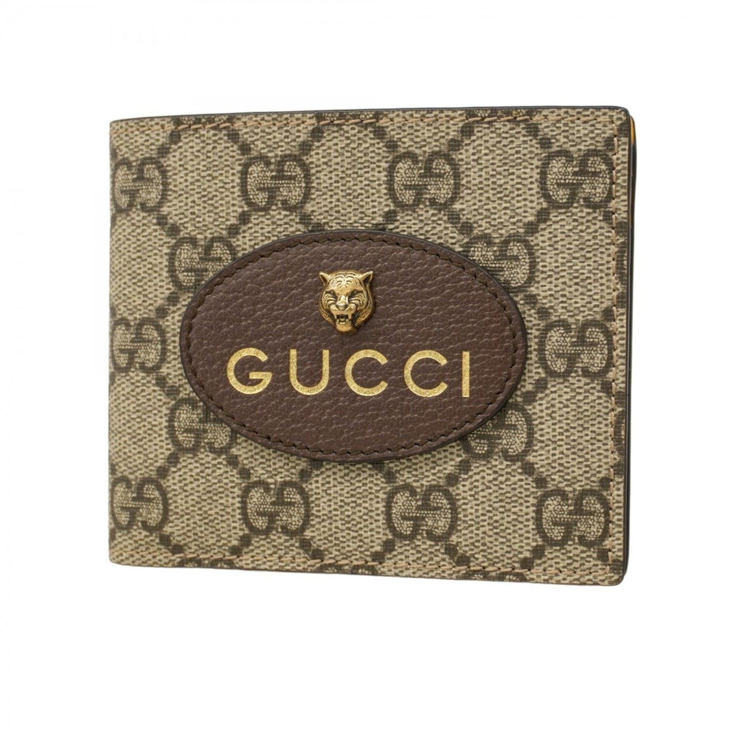Gucci Beige Brown Pvc Bill Wallet (Bi-Fold) ( )