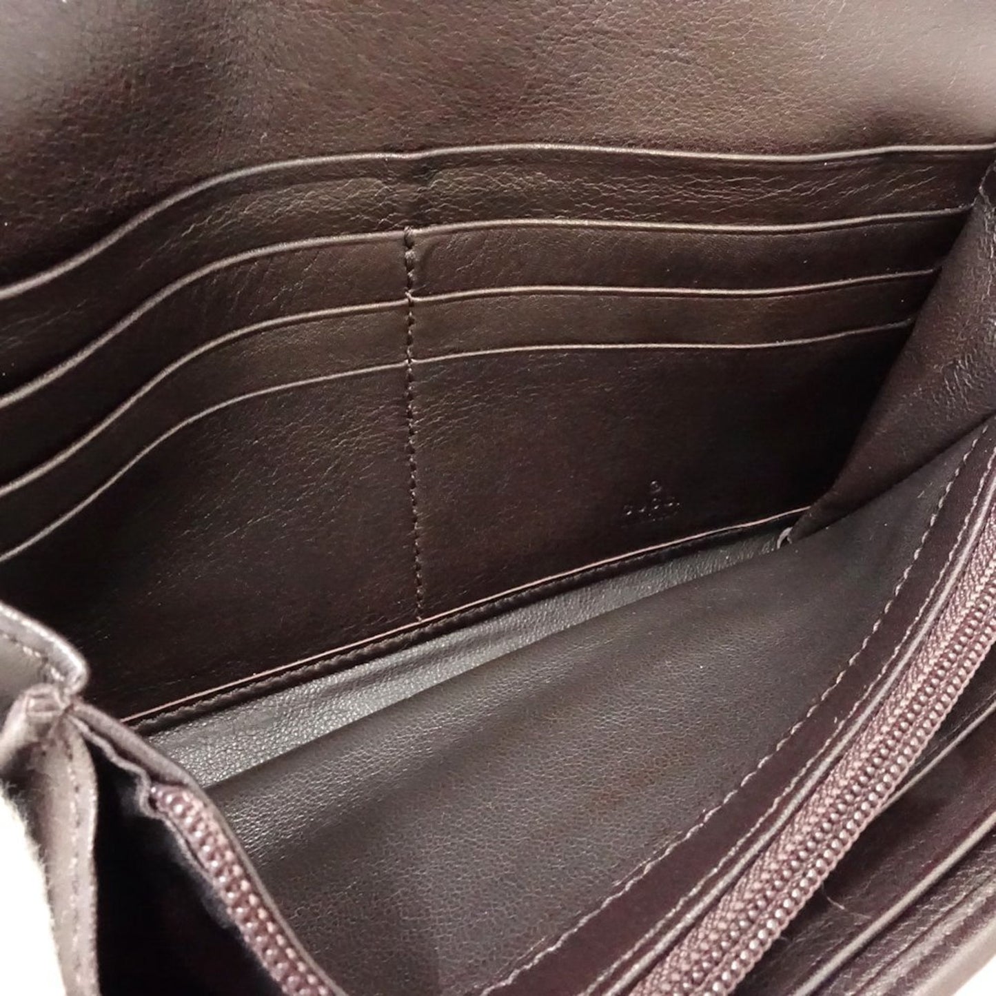 Gucci Dark Brown Leather Long Wallet (Bi-Fold) ( )