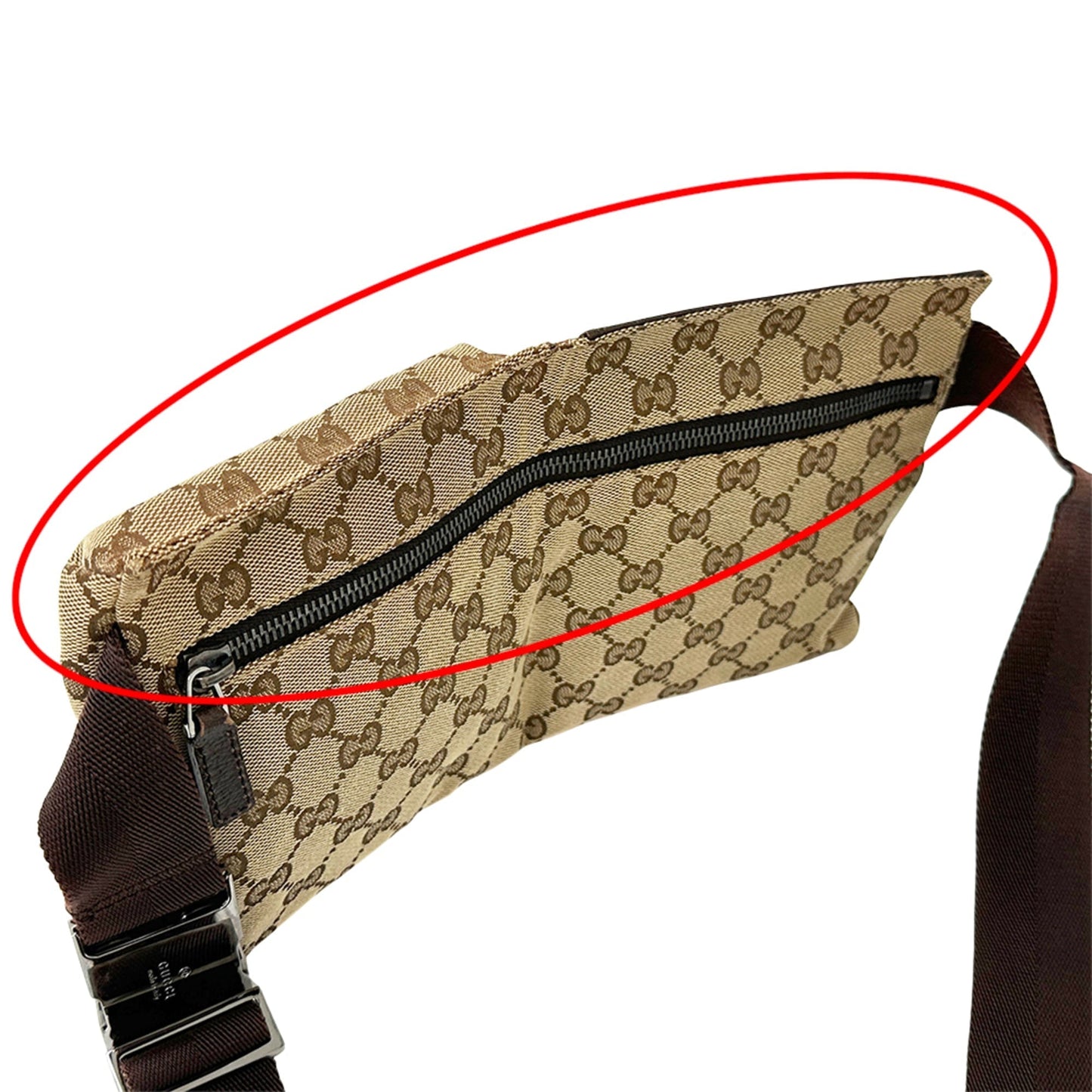 Gucci Gg Canvas Beige Brown Gg Canvas Fanny Pack Sling Bag ( )
