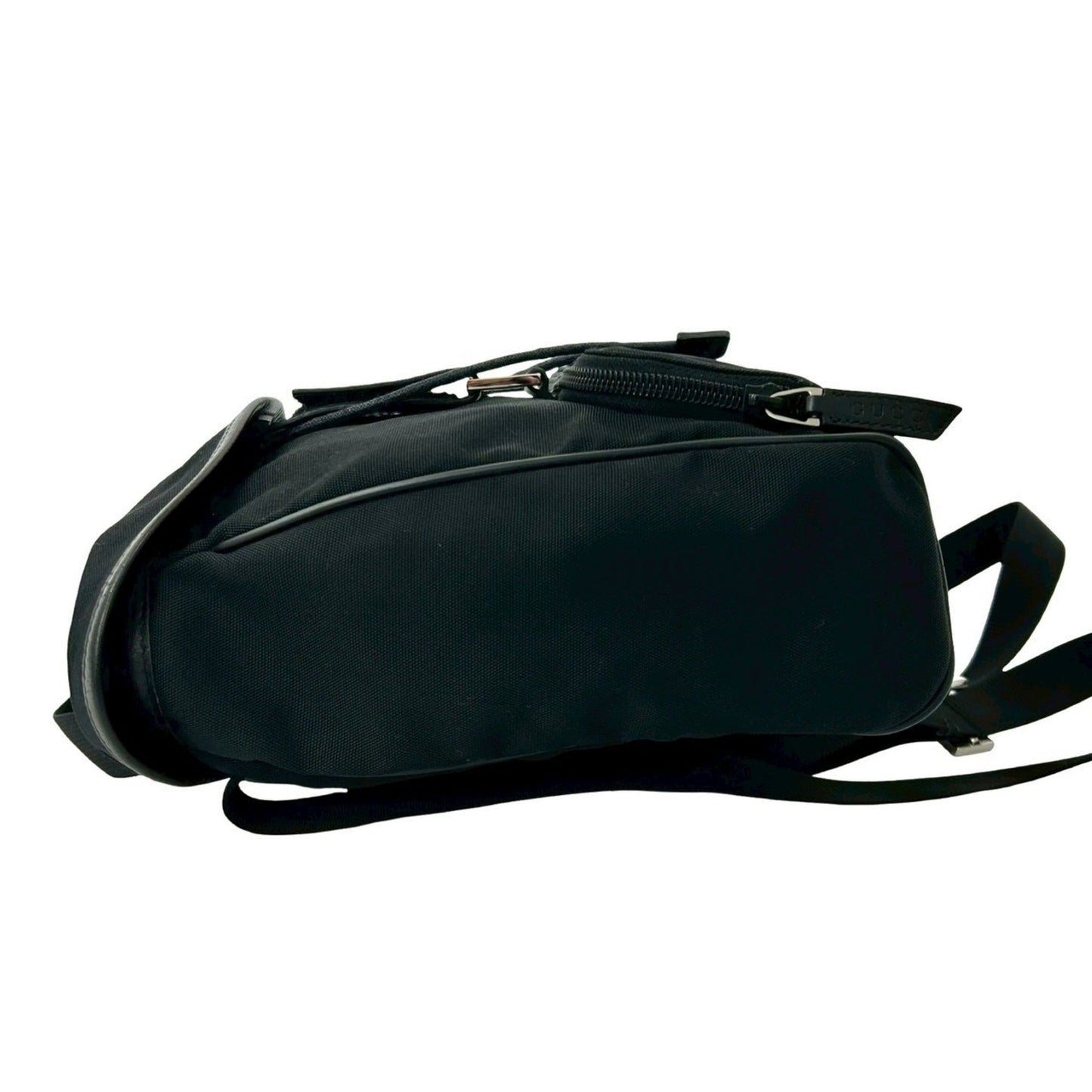 Gucci Black Nylon Leather Backpack ( )