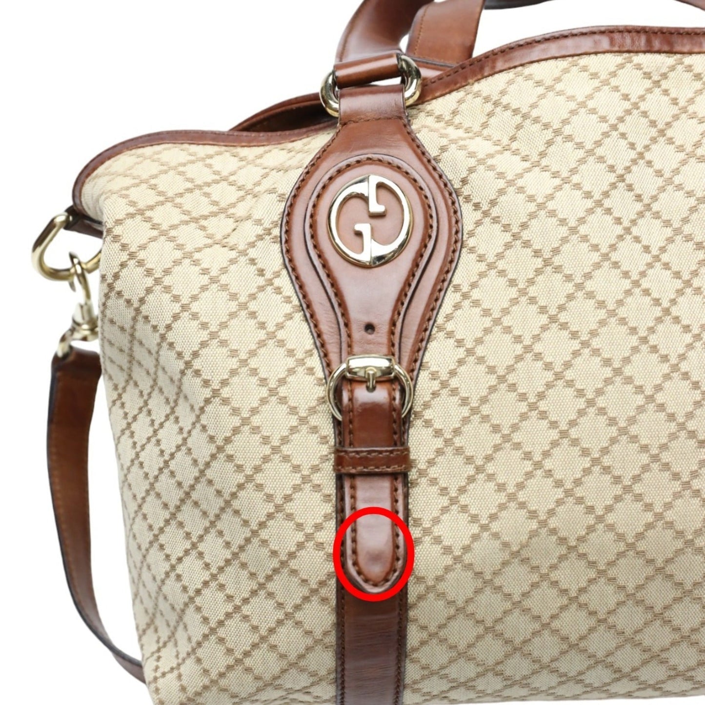 Gucci Brown Canvas Shoulder Bag Tote Bag ( )