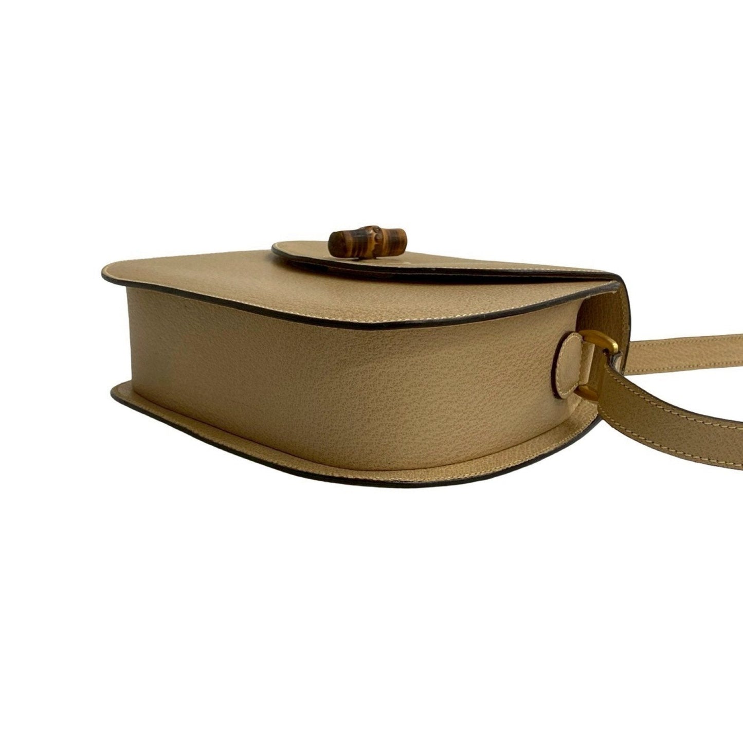 Gucci Beige Leather Bamboo Pochette Shoulder Bag ( )