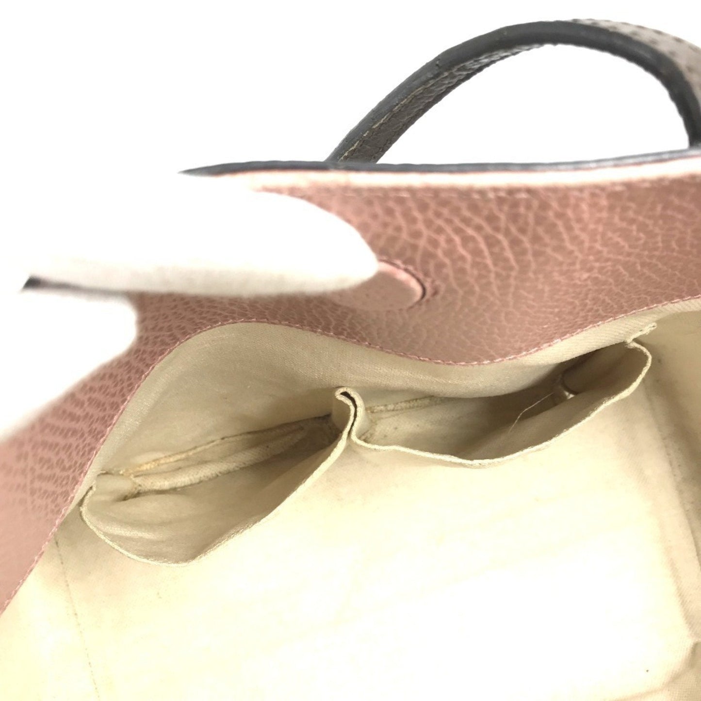 Gucci Gray Pink Leather Shoulder Bag Tote Bag ( )