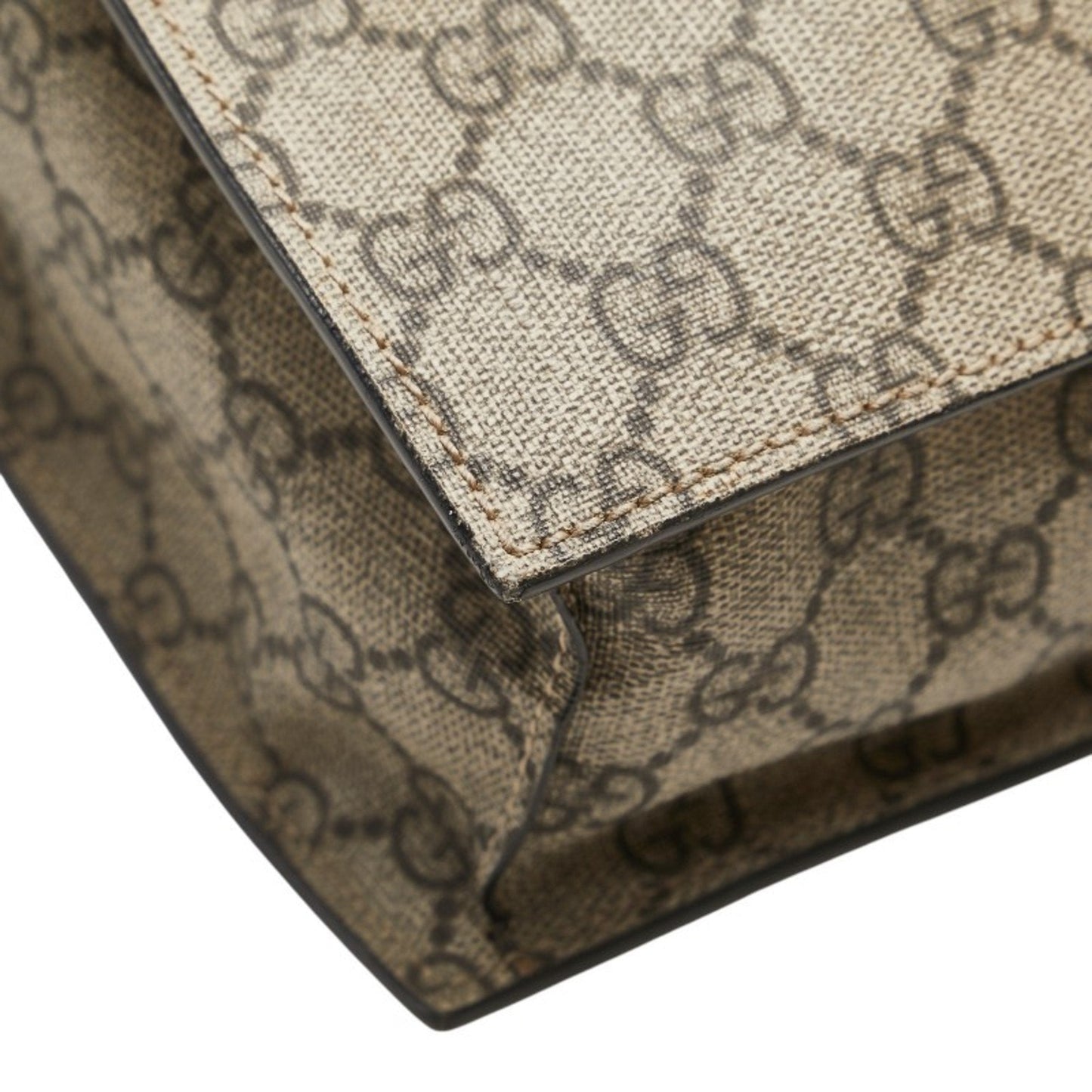 Gucci Beige Black Pvc Leather Shoulder Bag Tote Bag ( )