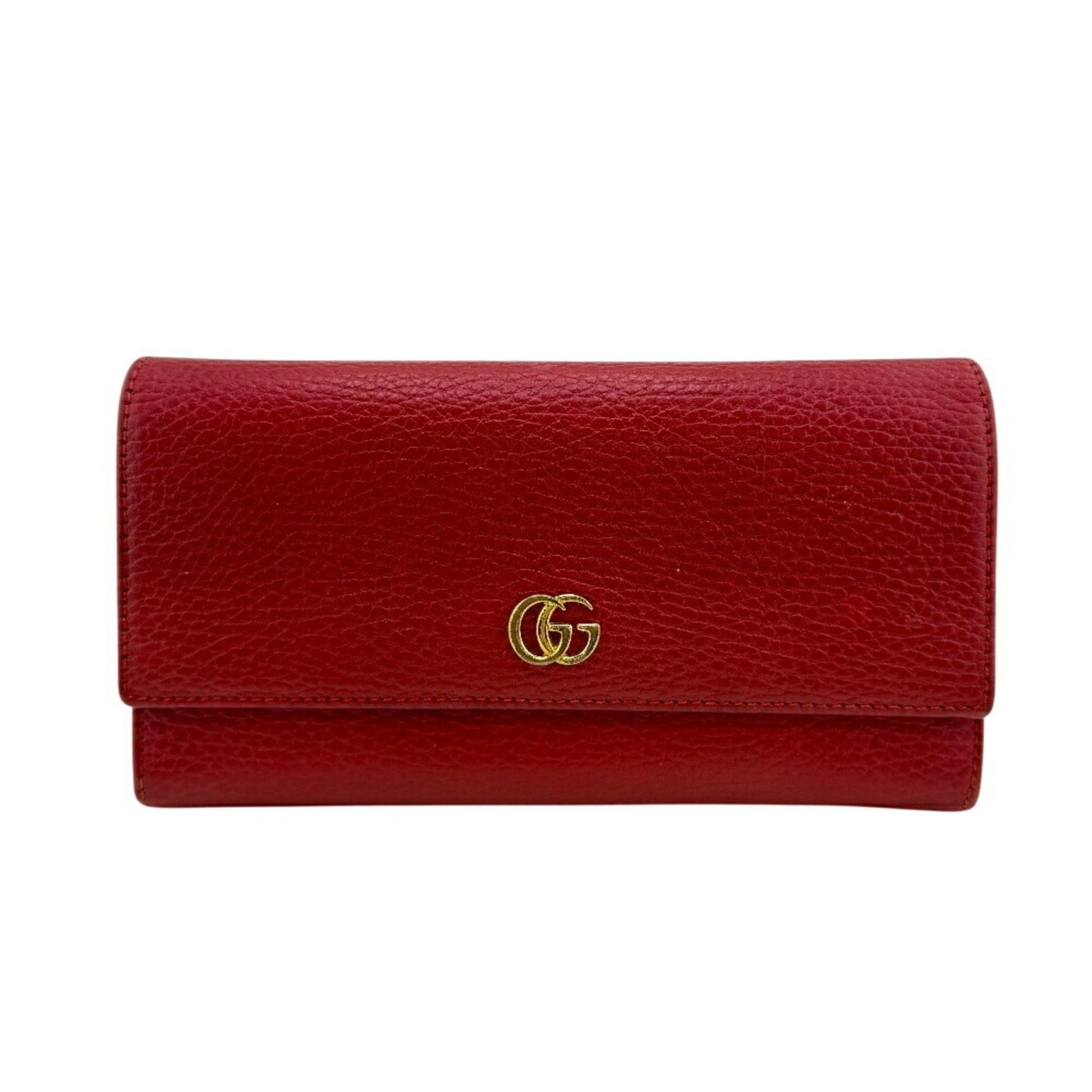 Gucci Red Color Leather Long Wallet (Bi-Fold) ( )