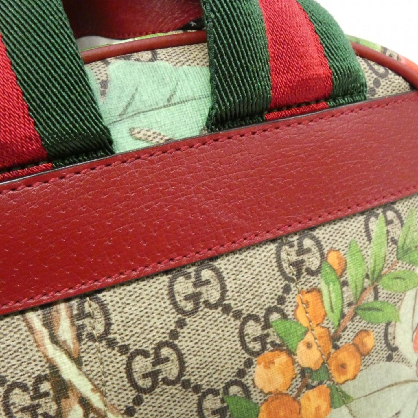 Gucci Beige Red Color Gg Supreme Backpack ( )