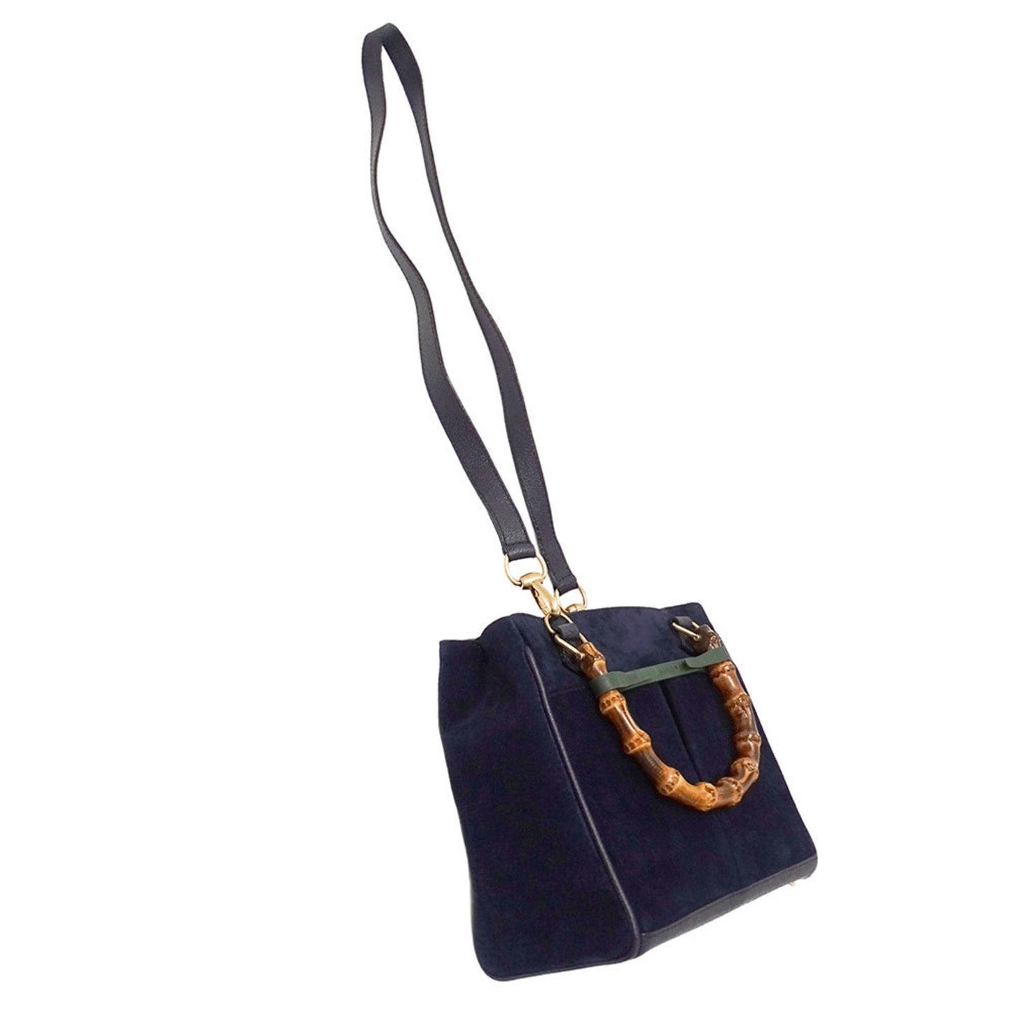 Gucci Navy Suede Handbag Shoulder Bag ( )