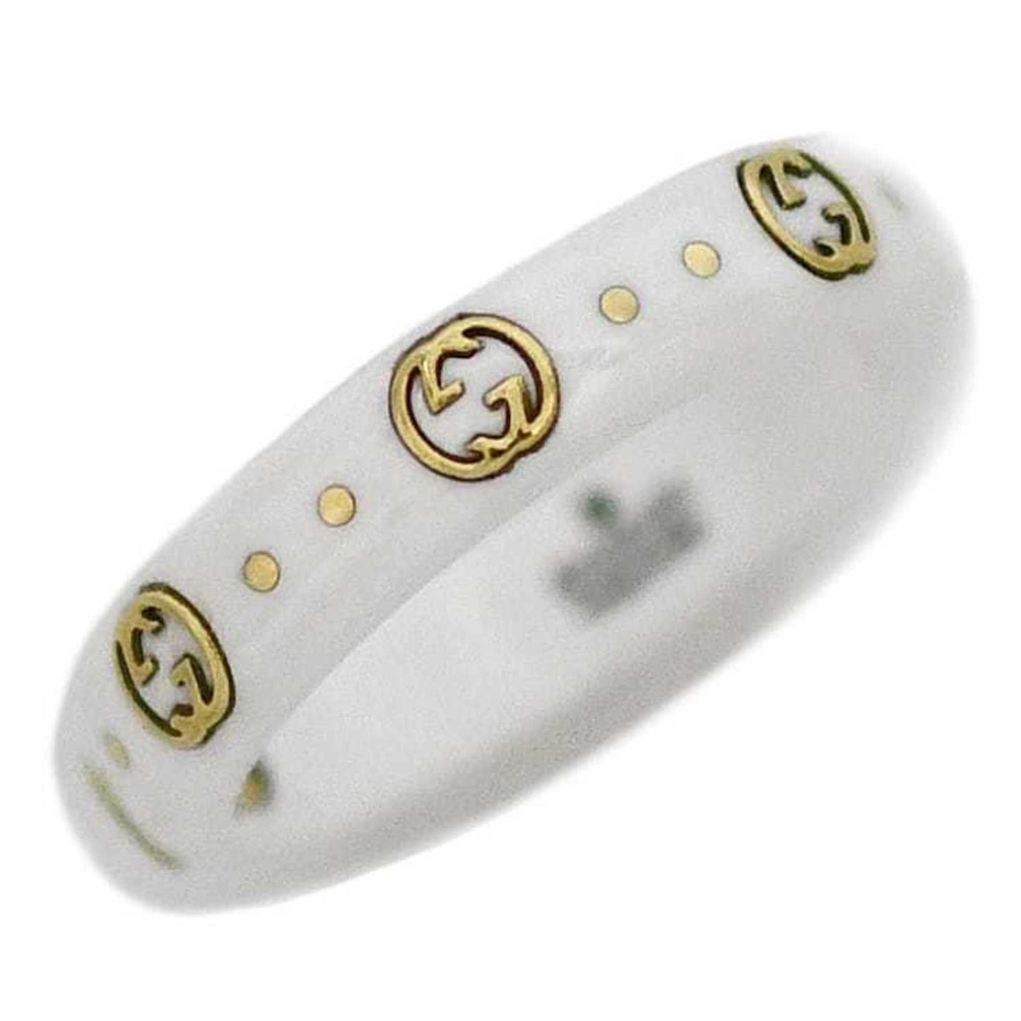 Gucci White Yellow Gold Ceramic Yellow Gold (18K) Band Ring ( )