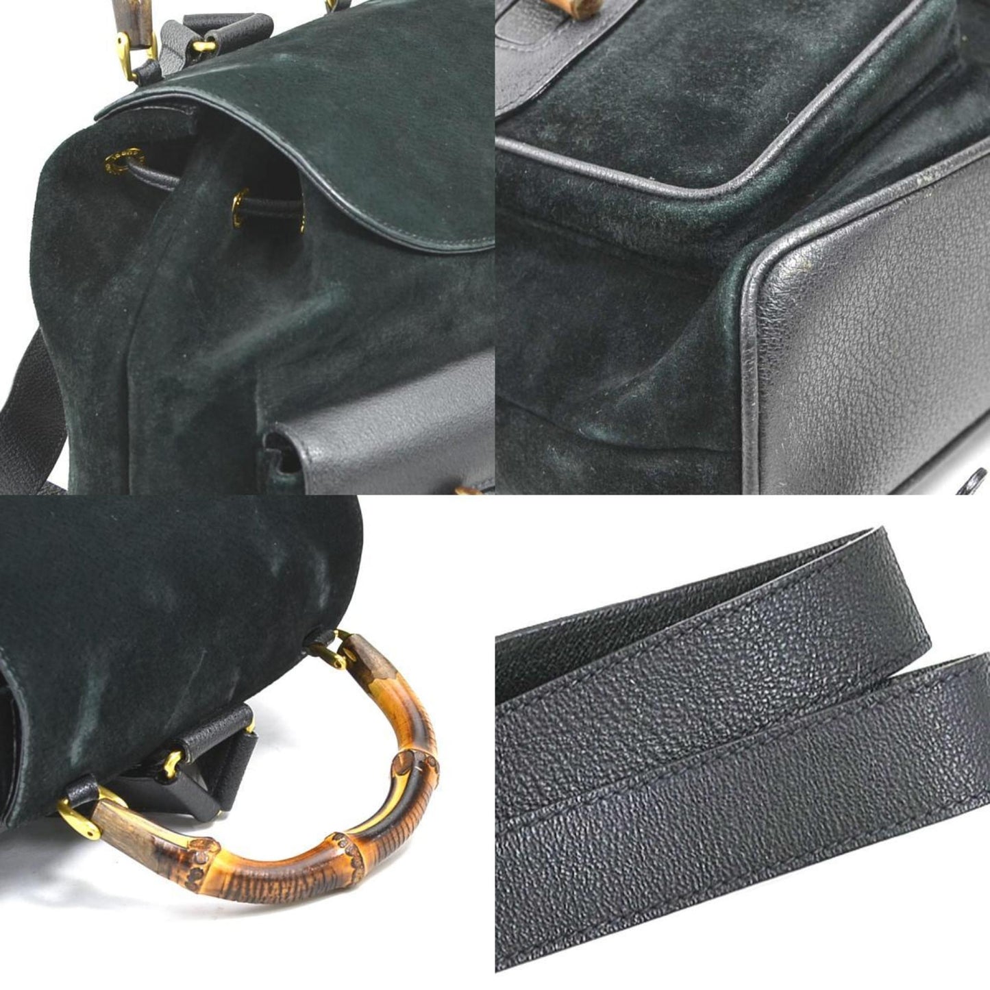 Gucci Black Suede Leather Backpack ( )